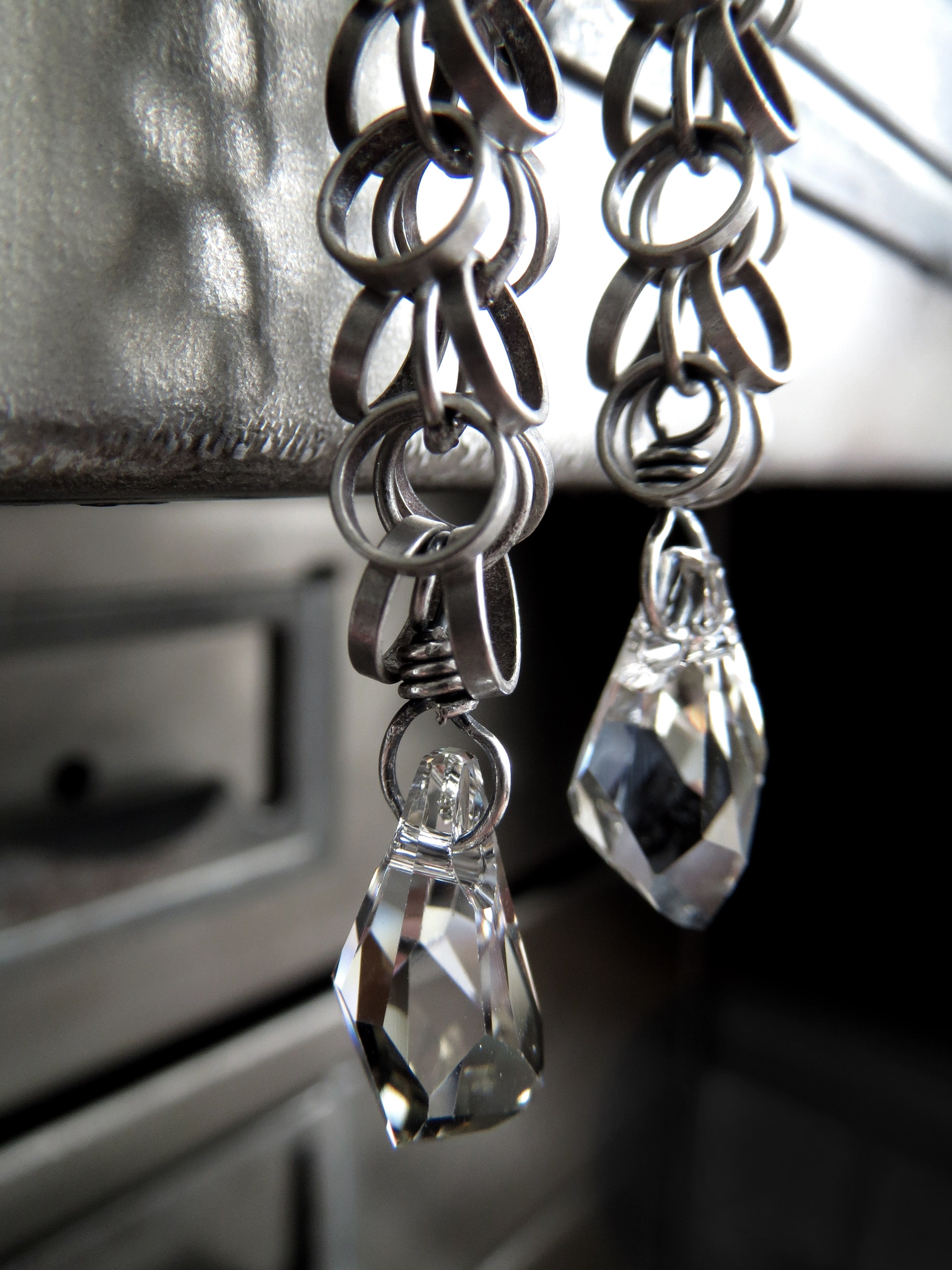 Silver Jazz Crystal Earrings