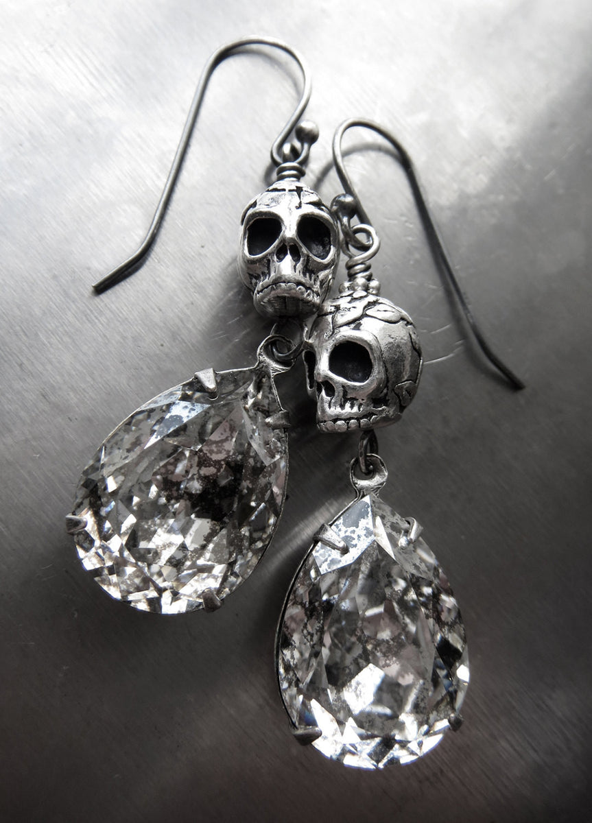 Punk Gothic Skull Dangle Hoop Earrings for Women Girls Punk Gothic Skull Dangle Hoop Earrings for Women Girls