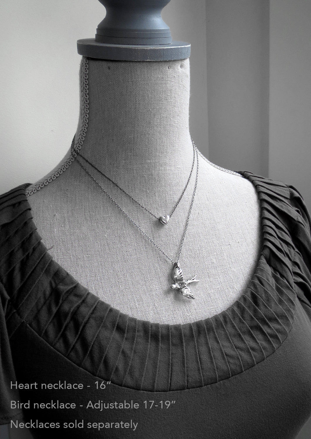Tiny Silver Heart Pendant Necklace on Sterling Silver Chain
