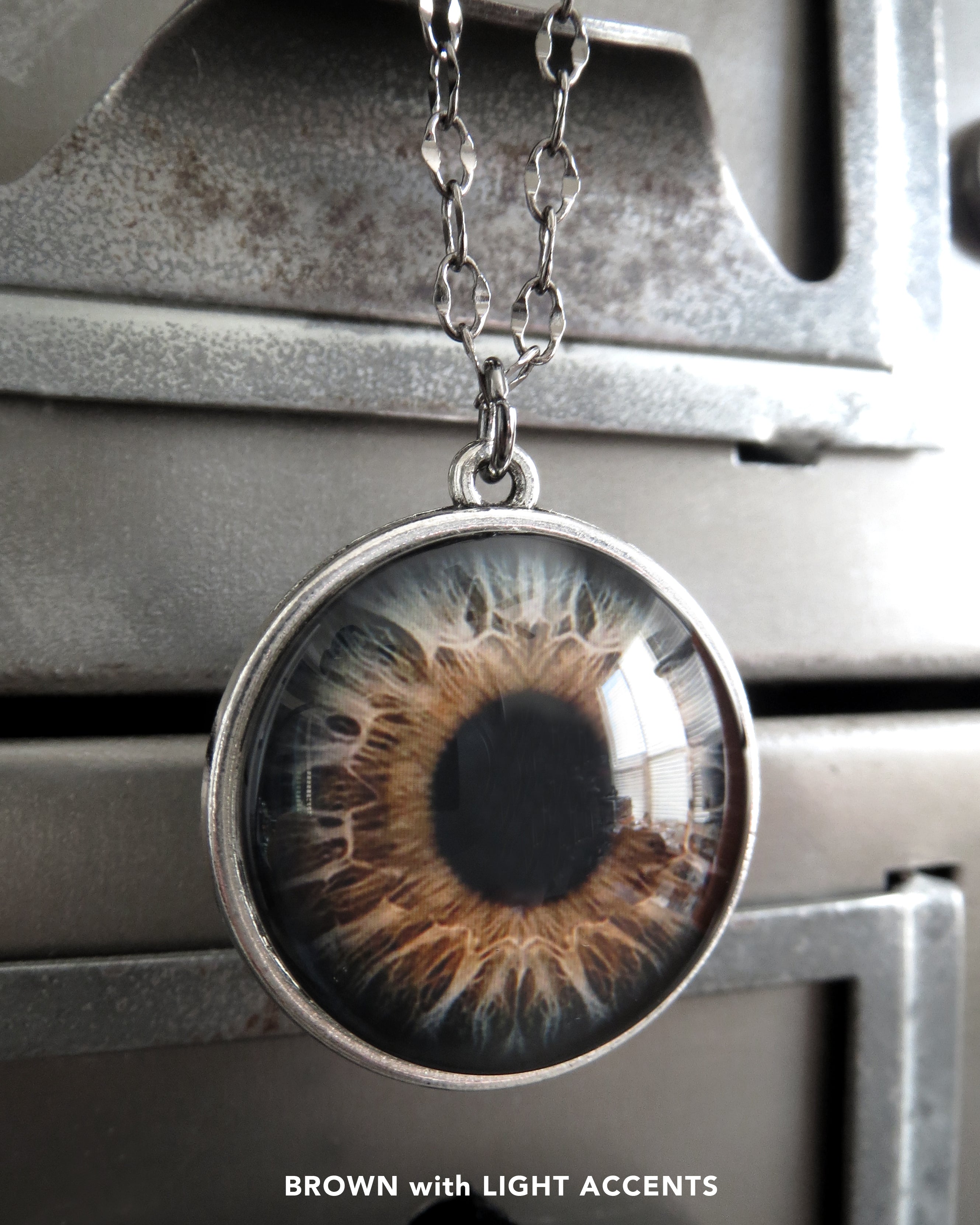 Realistic Eyeball Necklace - Two-Sided Eyeball Pendant