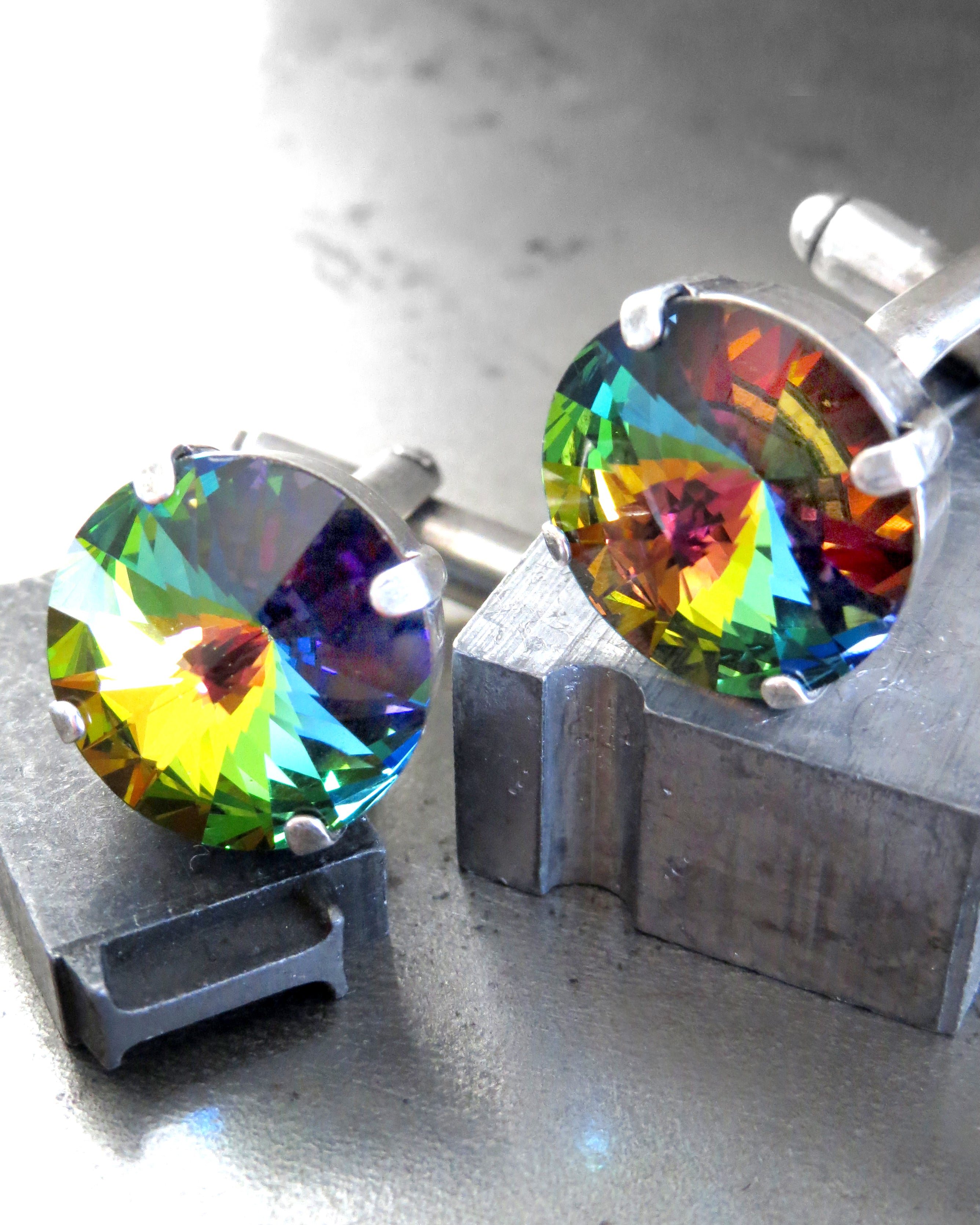 LOVE is LOVE - Crystal Rainbow Cufflinks - LGBTQ Wedding