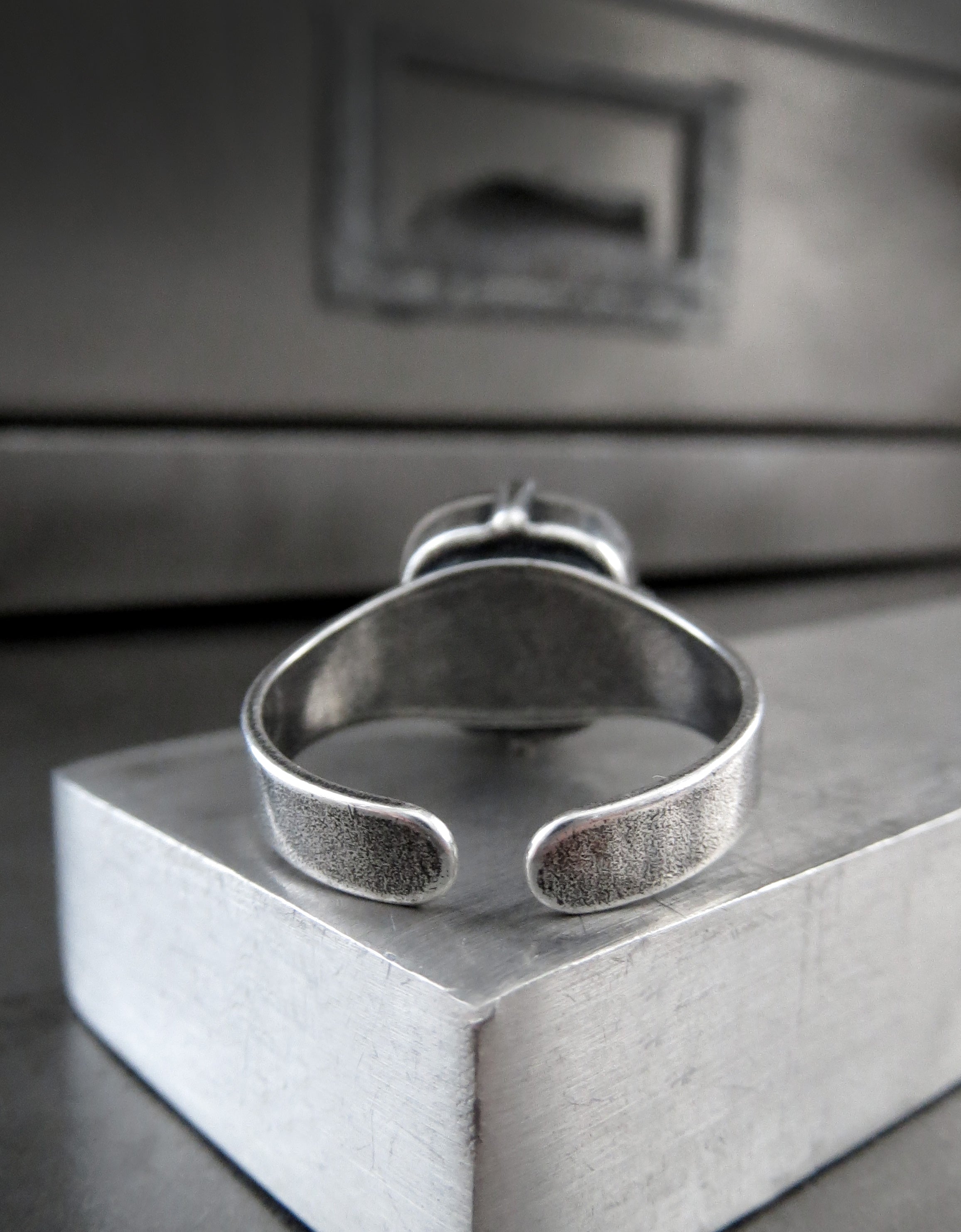 SALE - Metallic Silver Crystal Chrome Ring