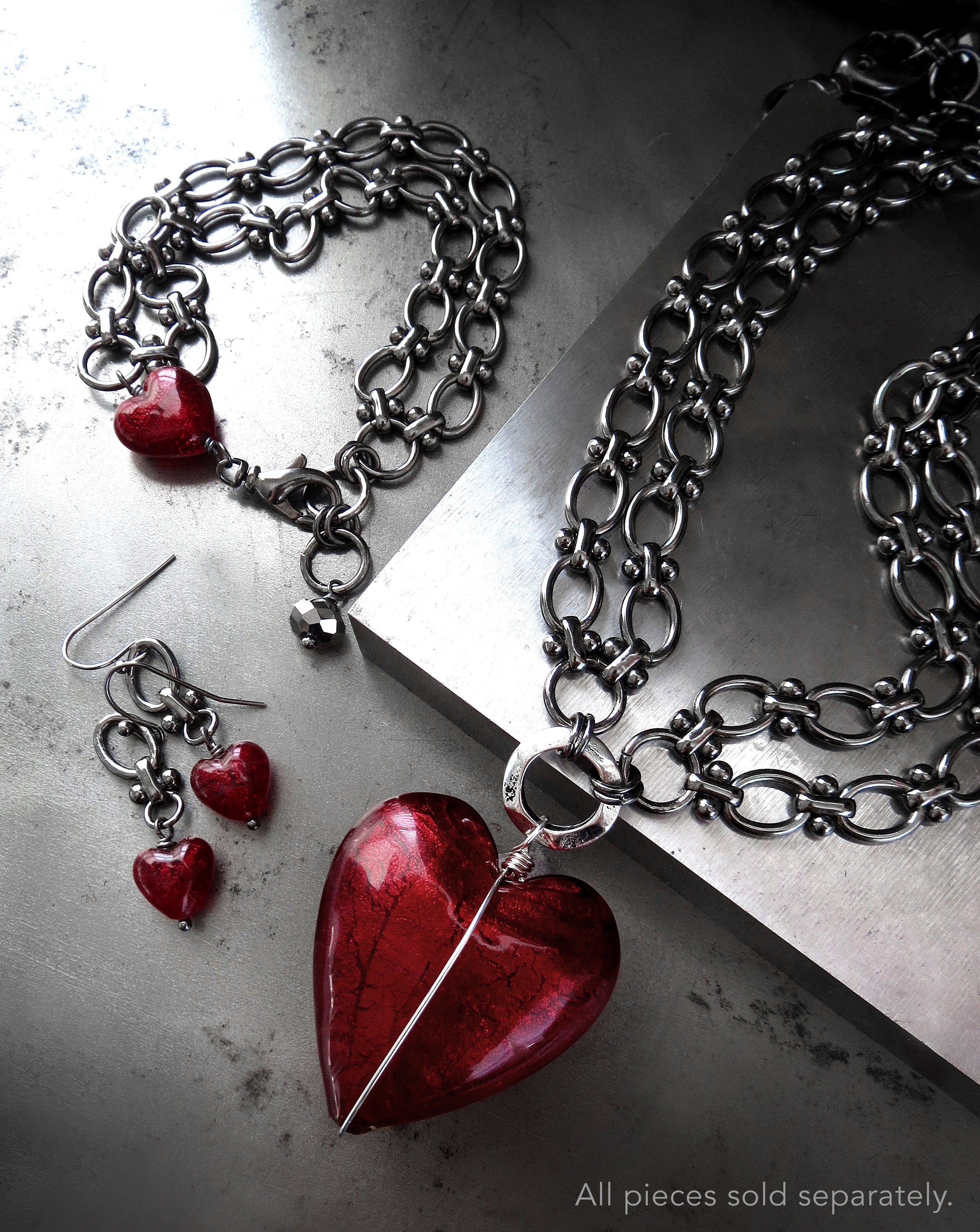 Big red on sale heart necklace
