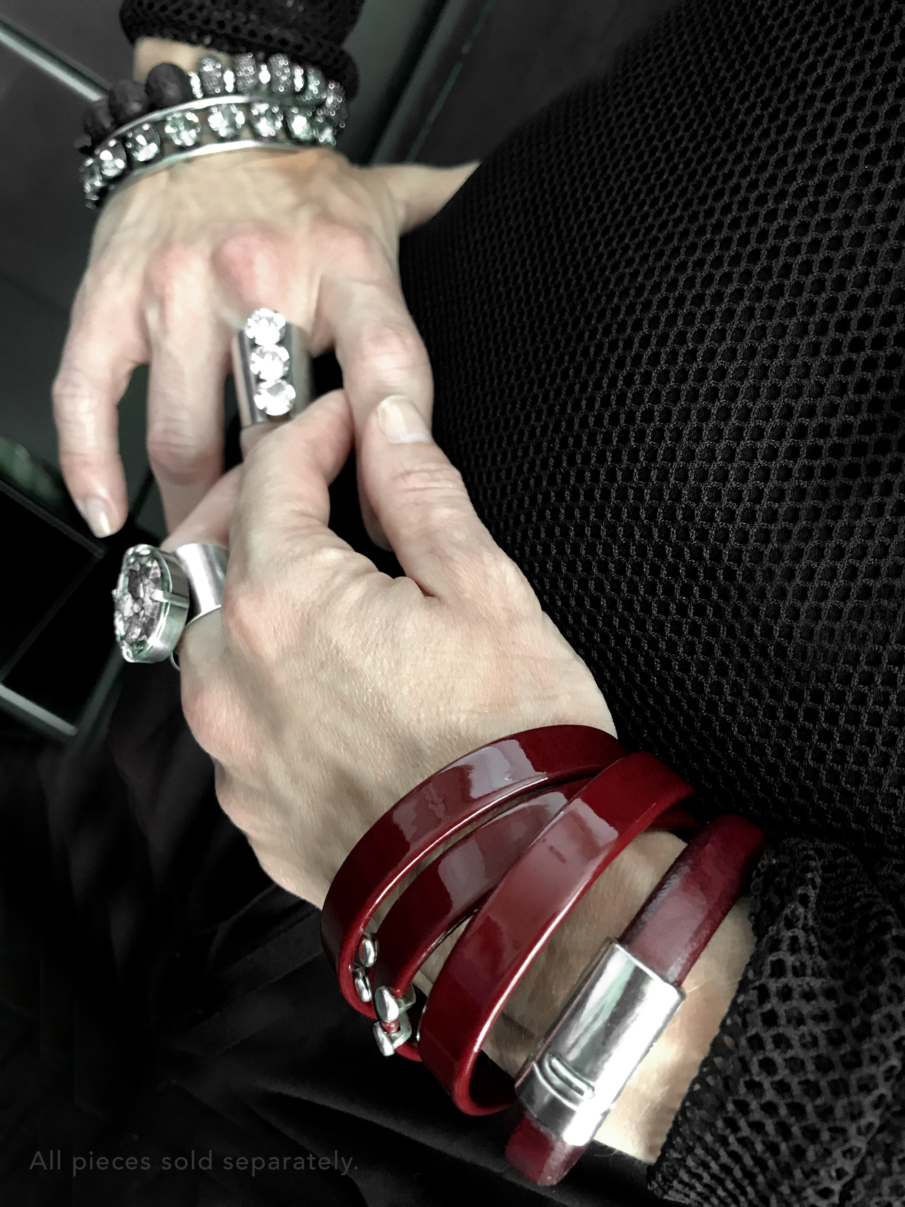Dark Oxblood Bordeaux Leather Bracelet - Unisex
