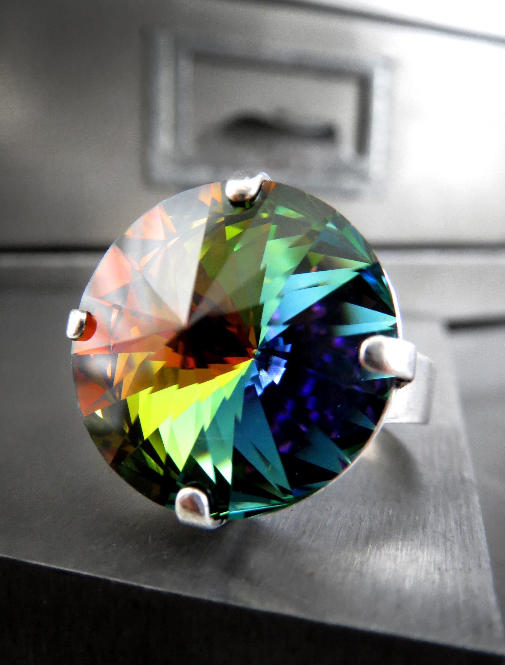 Rainbow Crystal Ring