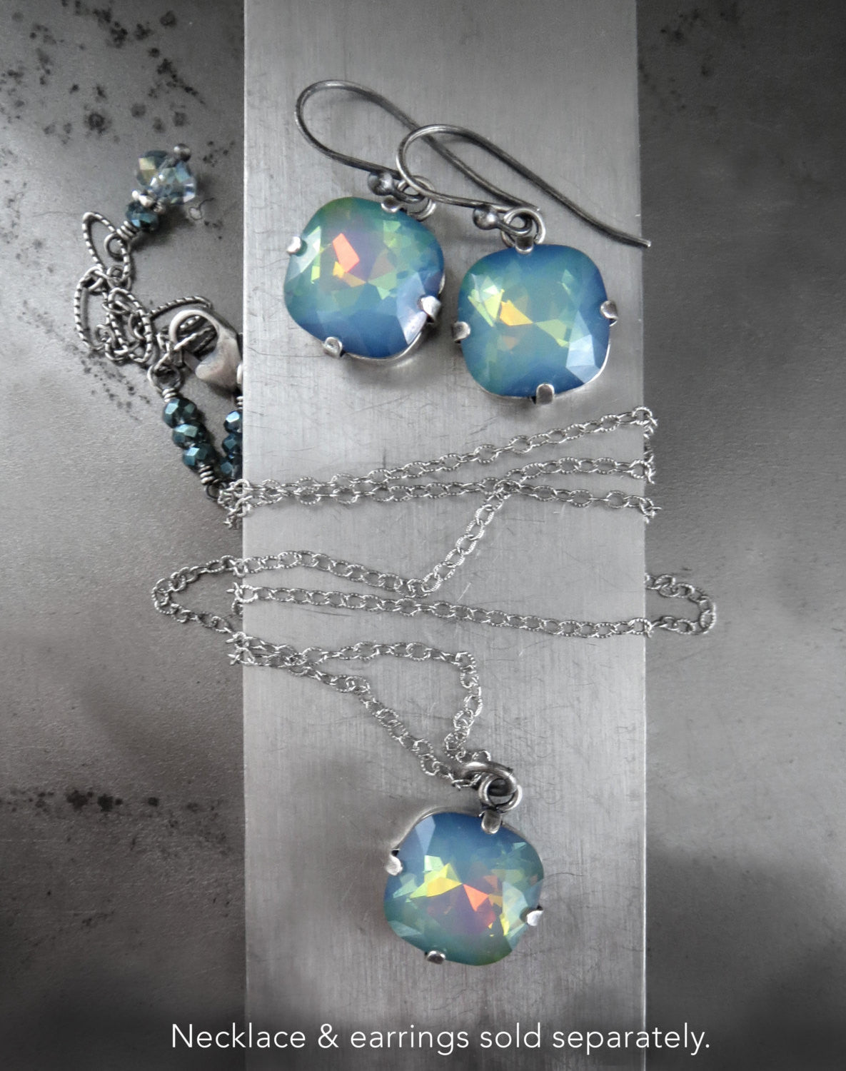 OPAL GHOST - Multicolor Blue Crystal Earrings