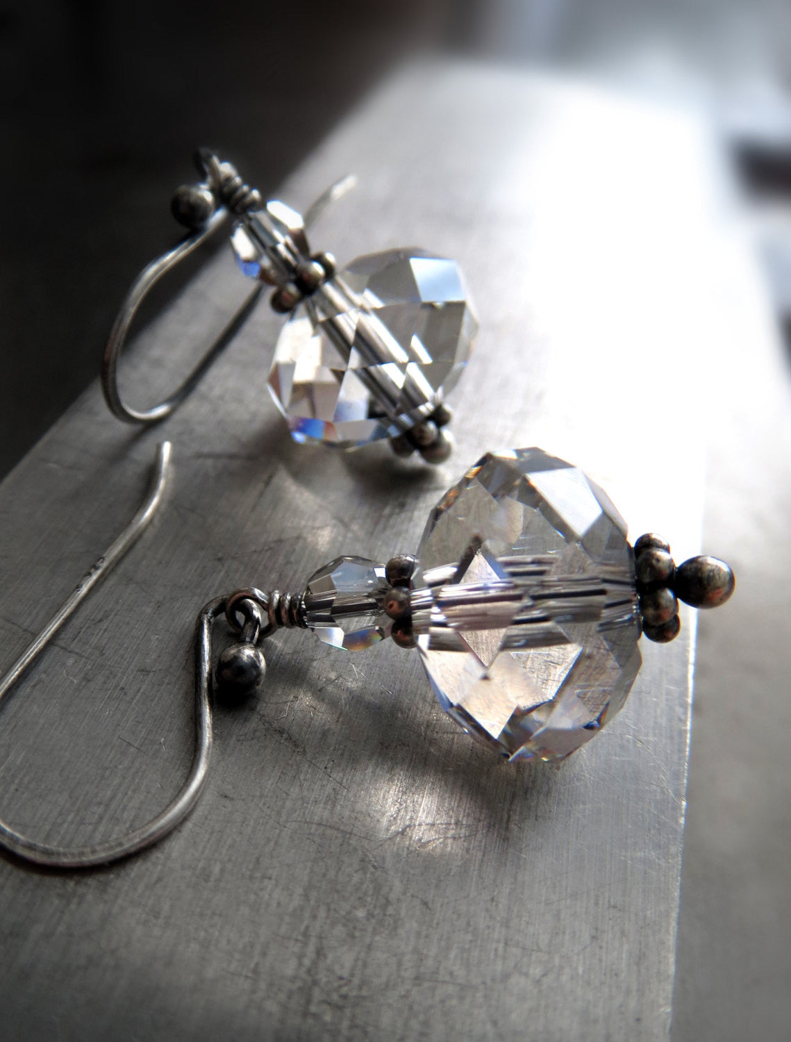 DIAMOND in the ROUGH - Sparkling Clear Crystal Earrings