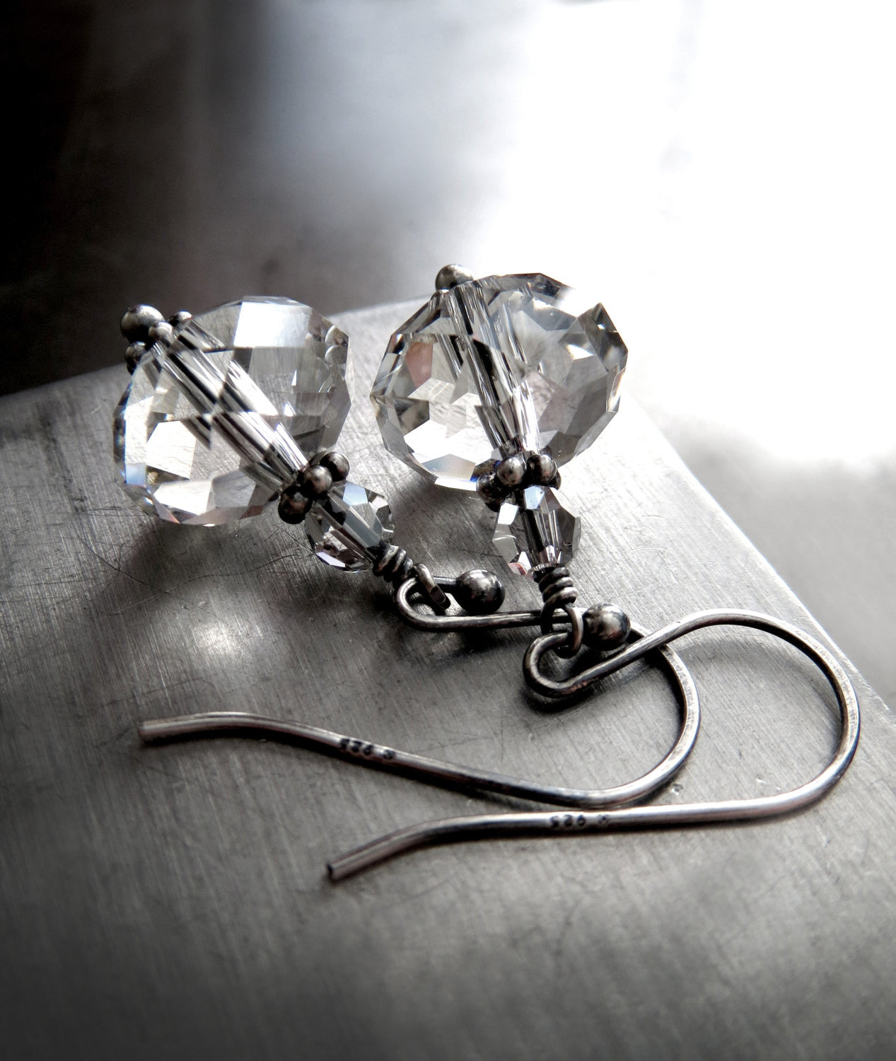 DIAMOND in the ROUGH - Sparkling Clear Crystal Earrings