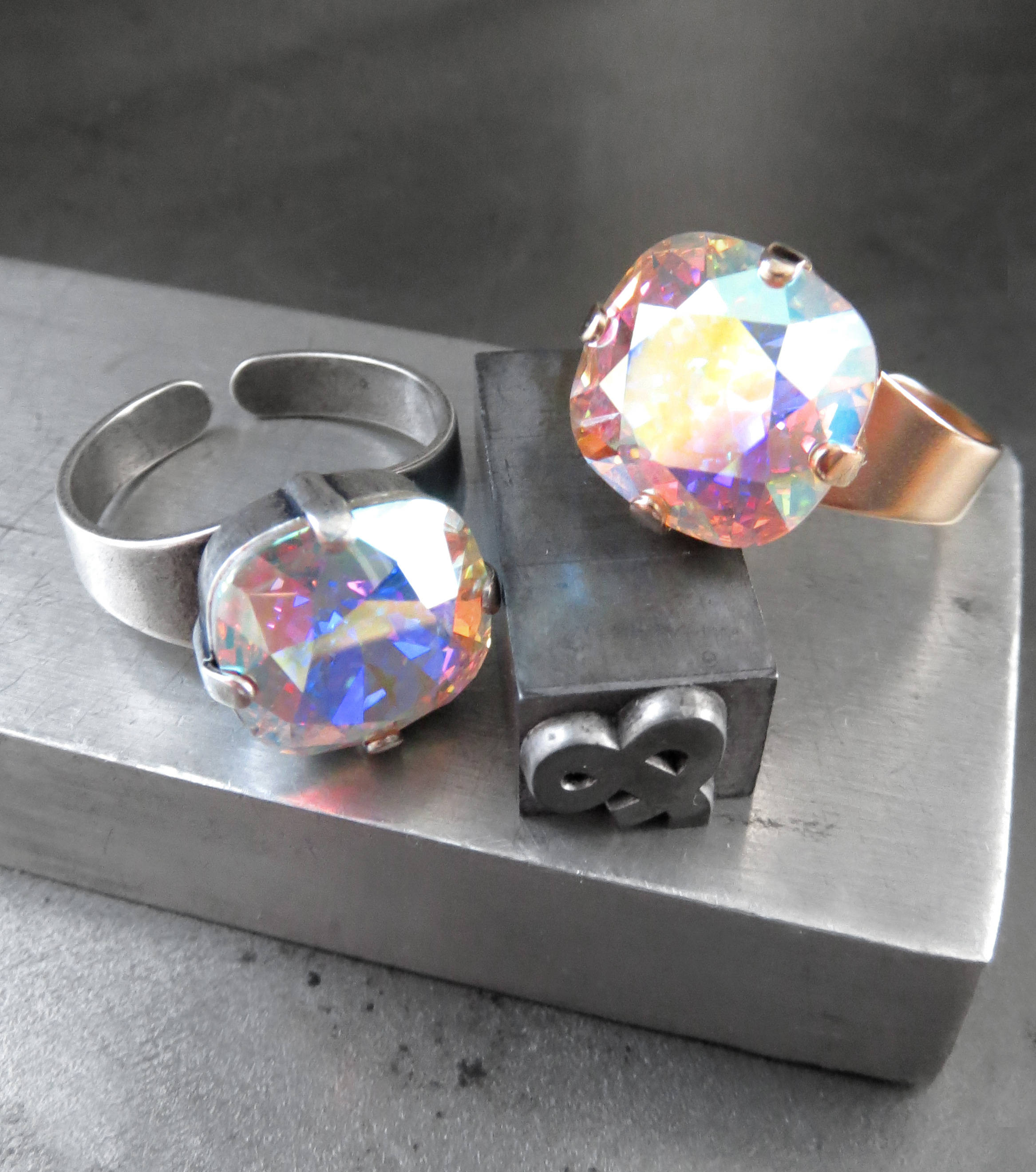 SHIMMER SILVER - Sparkling Ring with AB Crystal