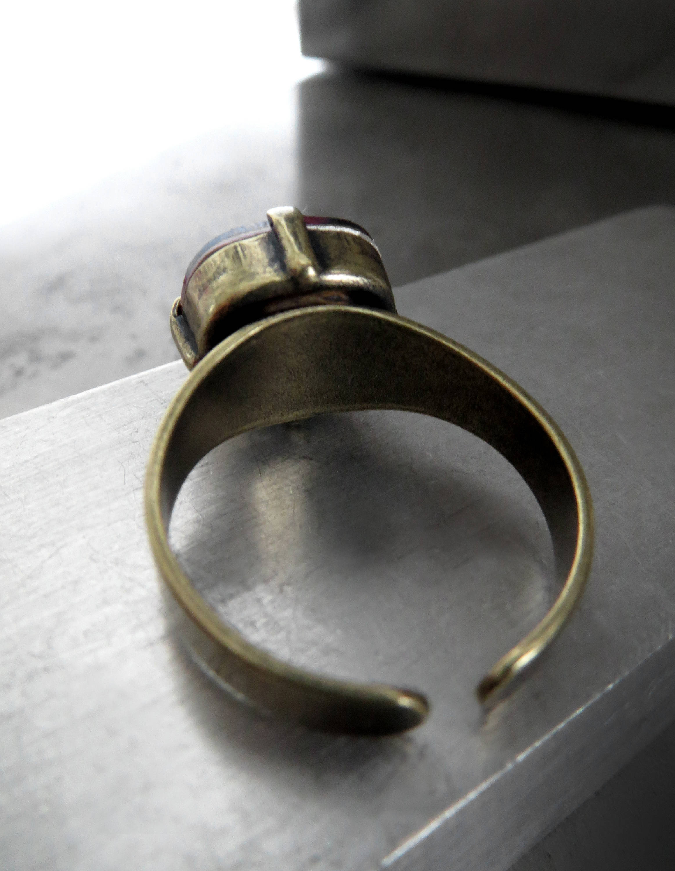 SALE - Gilded Royal Lilac Purple Crystal Ring
