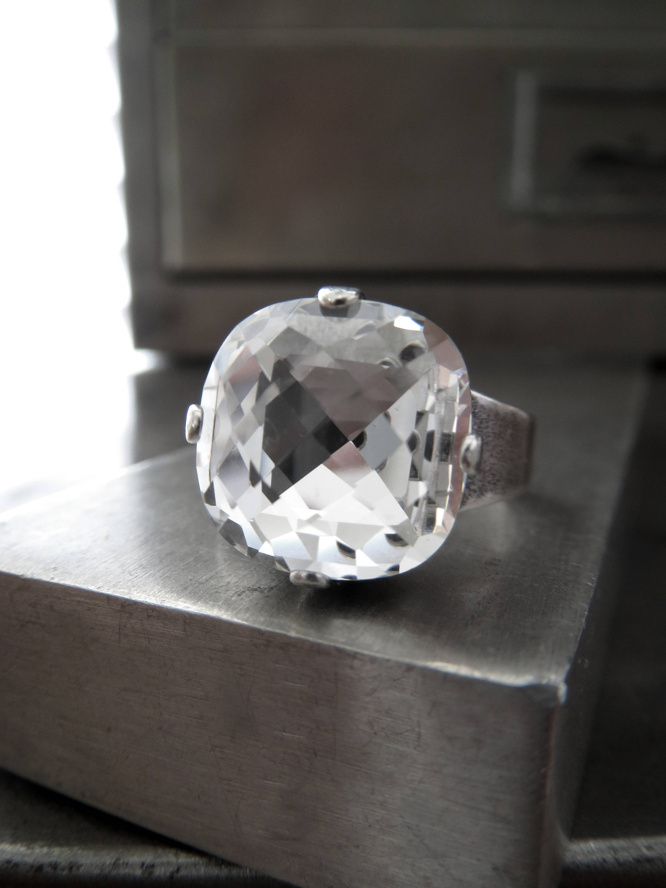 LUCID - Clear Crystal Ring - 2 Crystal Size Options
