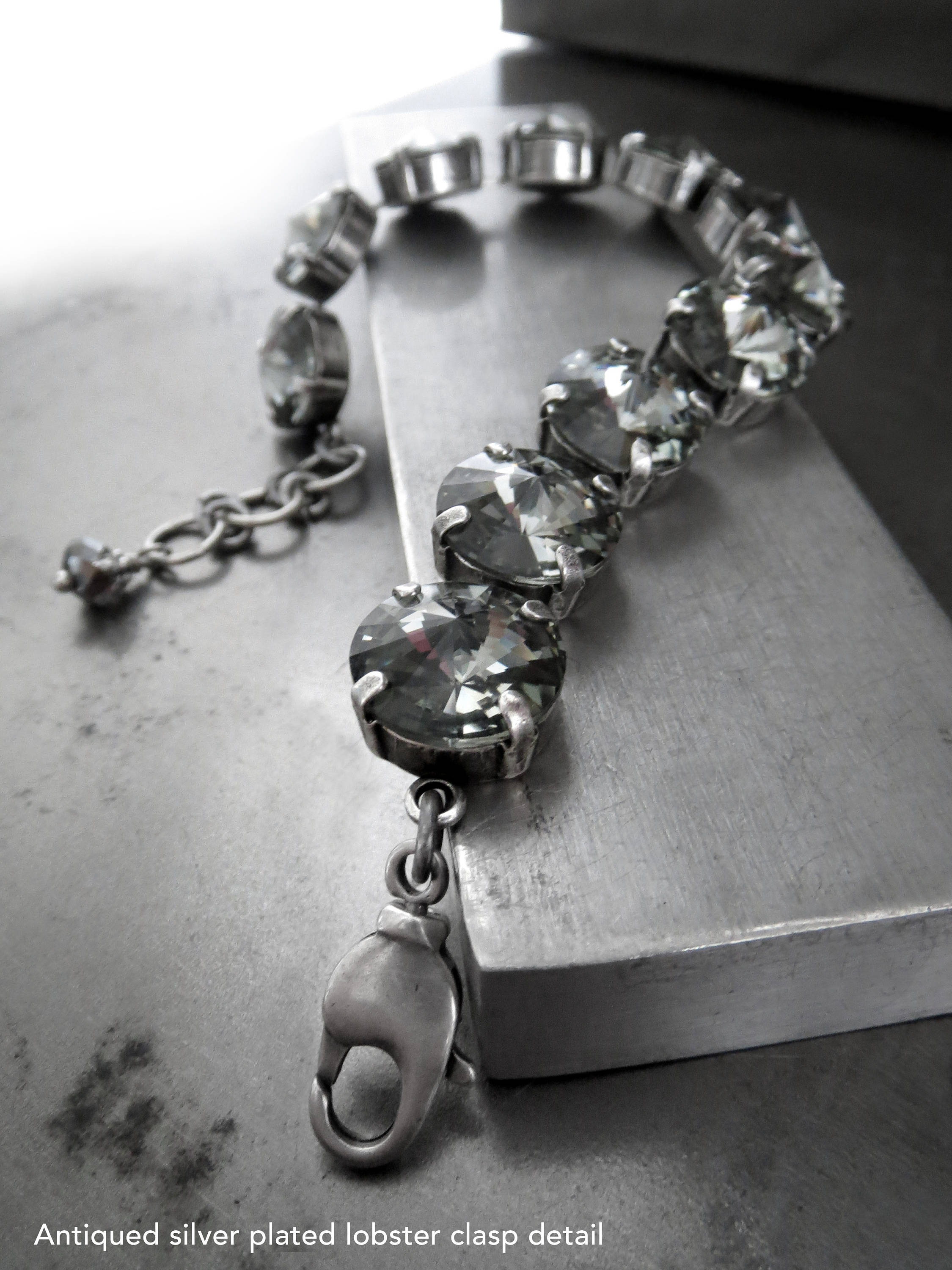 Black Diamond Crystal Rivoli Tennis Bracelet