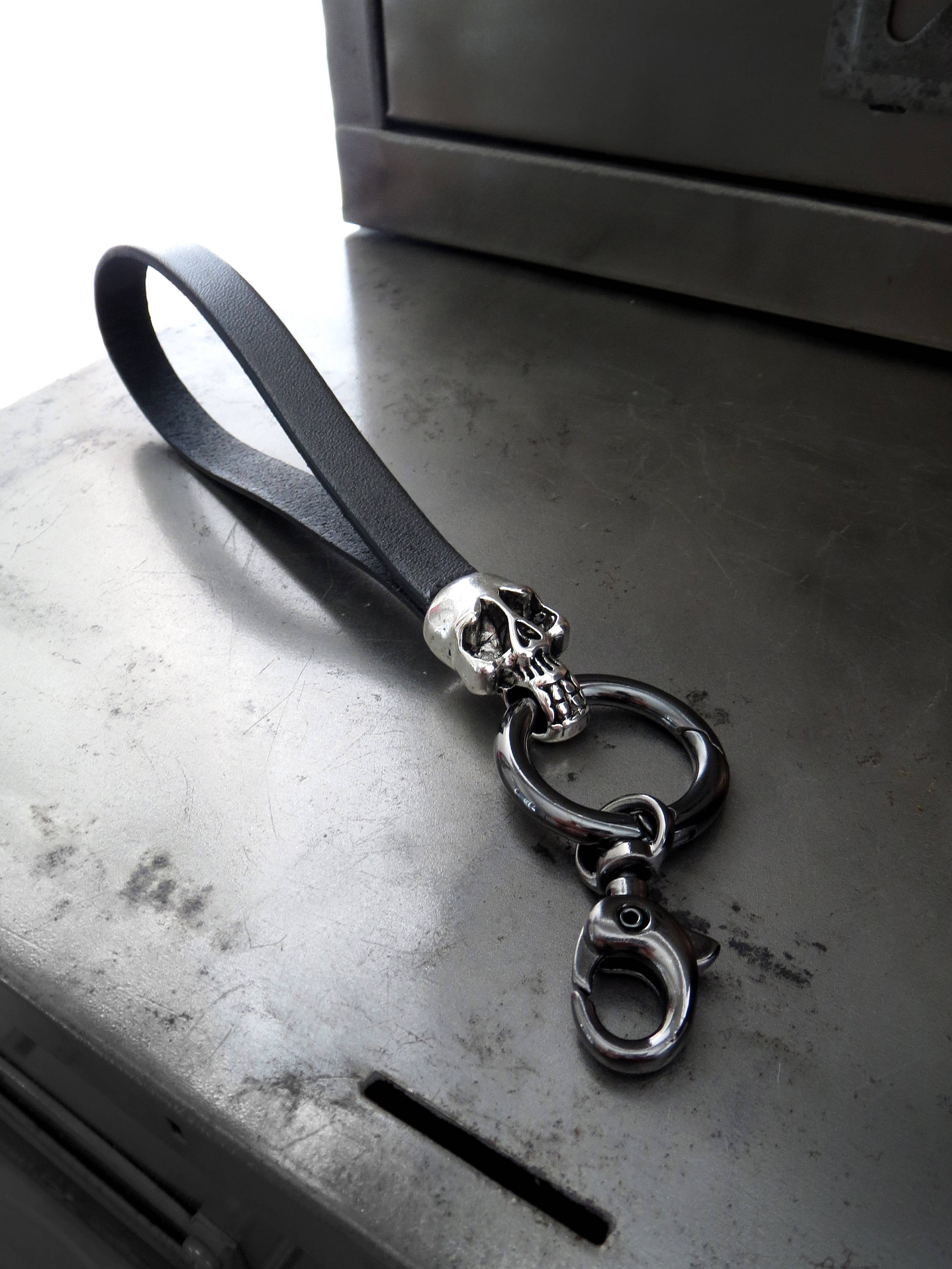 Wristlet Strap | Leather Wristlet Strap for Your Keys or Clutch Black - Leather
