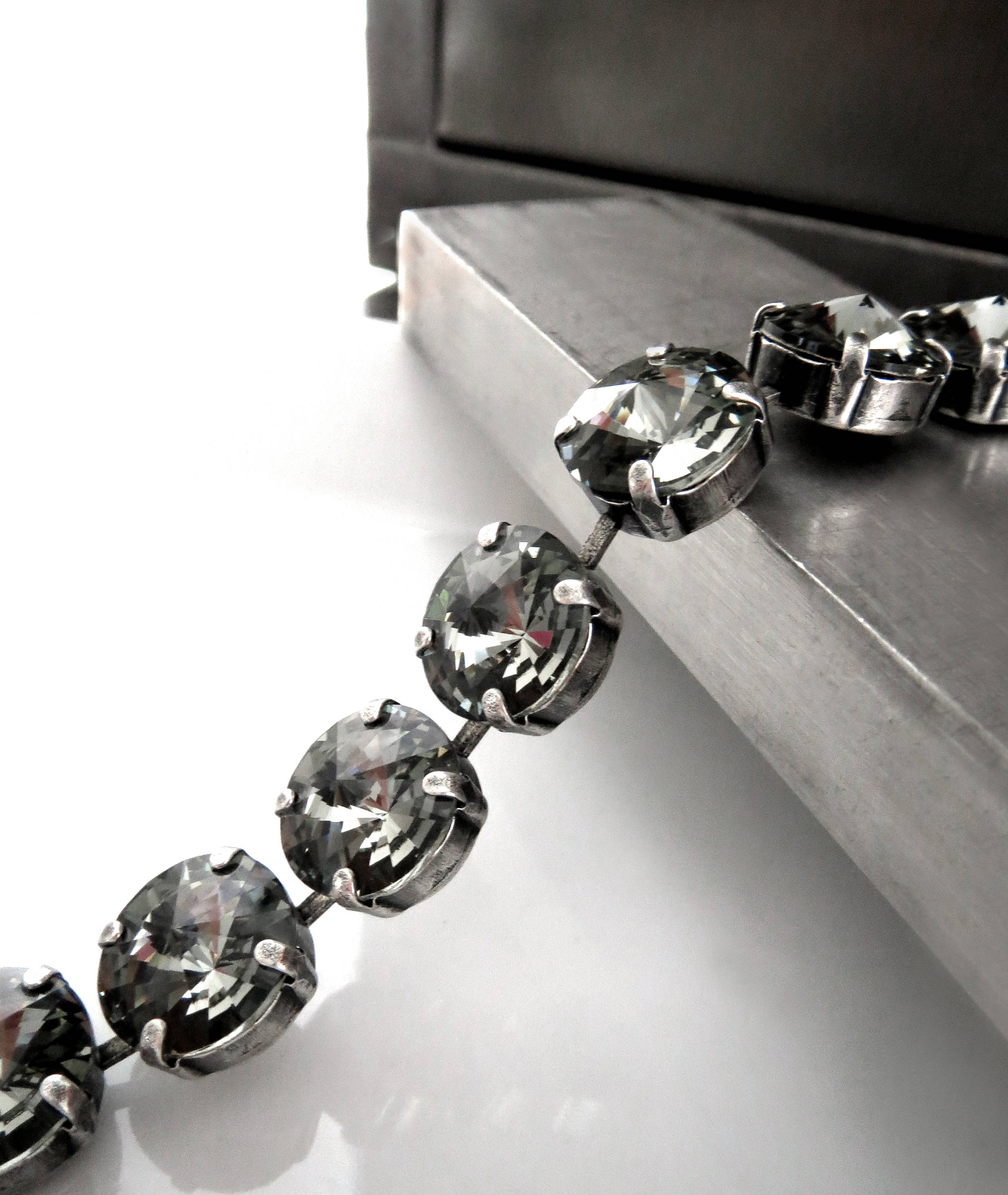 Black Diamond Crystal Rivoli Tennis Bracelet