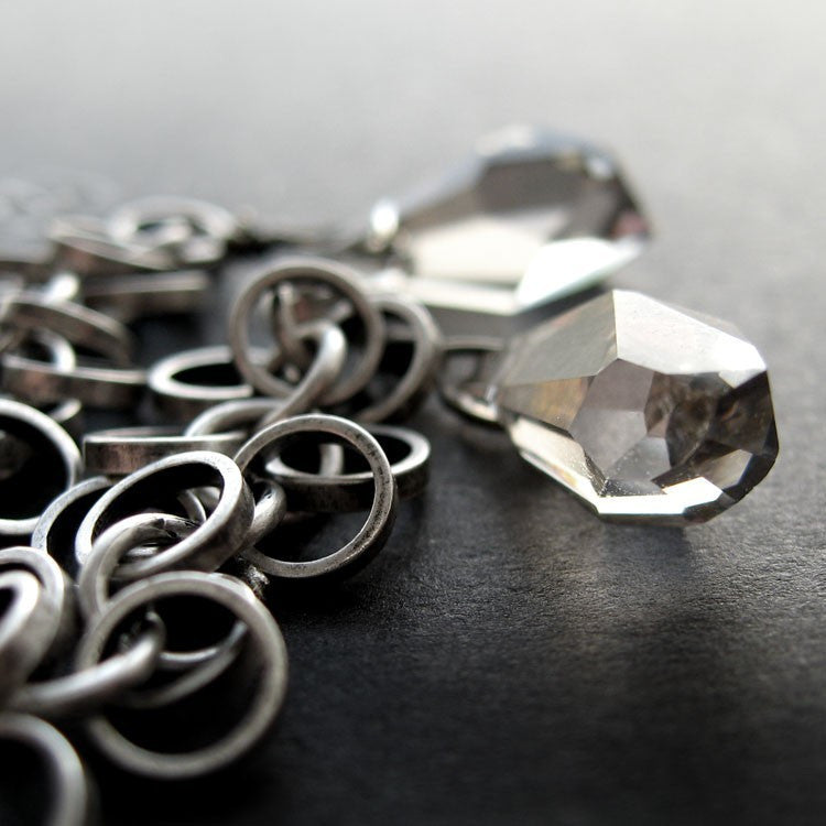 Silver Jazz Crystal Earrings
