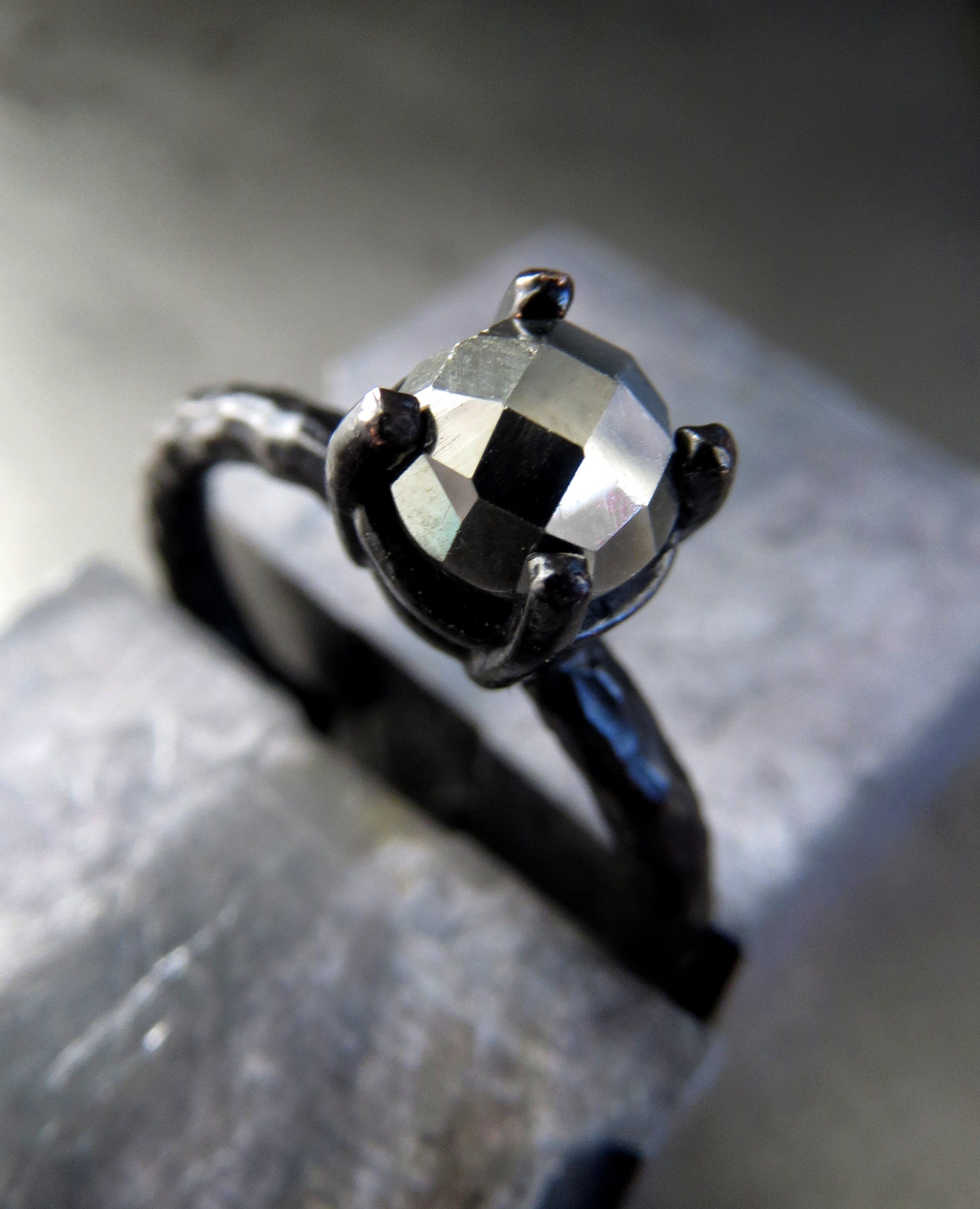 Unique Black Rutile Quartz Engagement Ring-Black Rutilated Quartz Promise  Ring | eBay