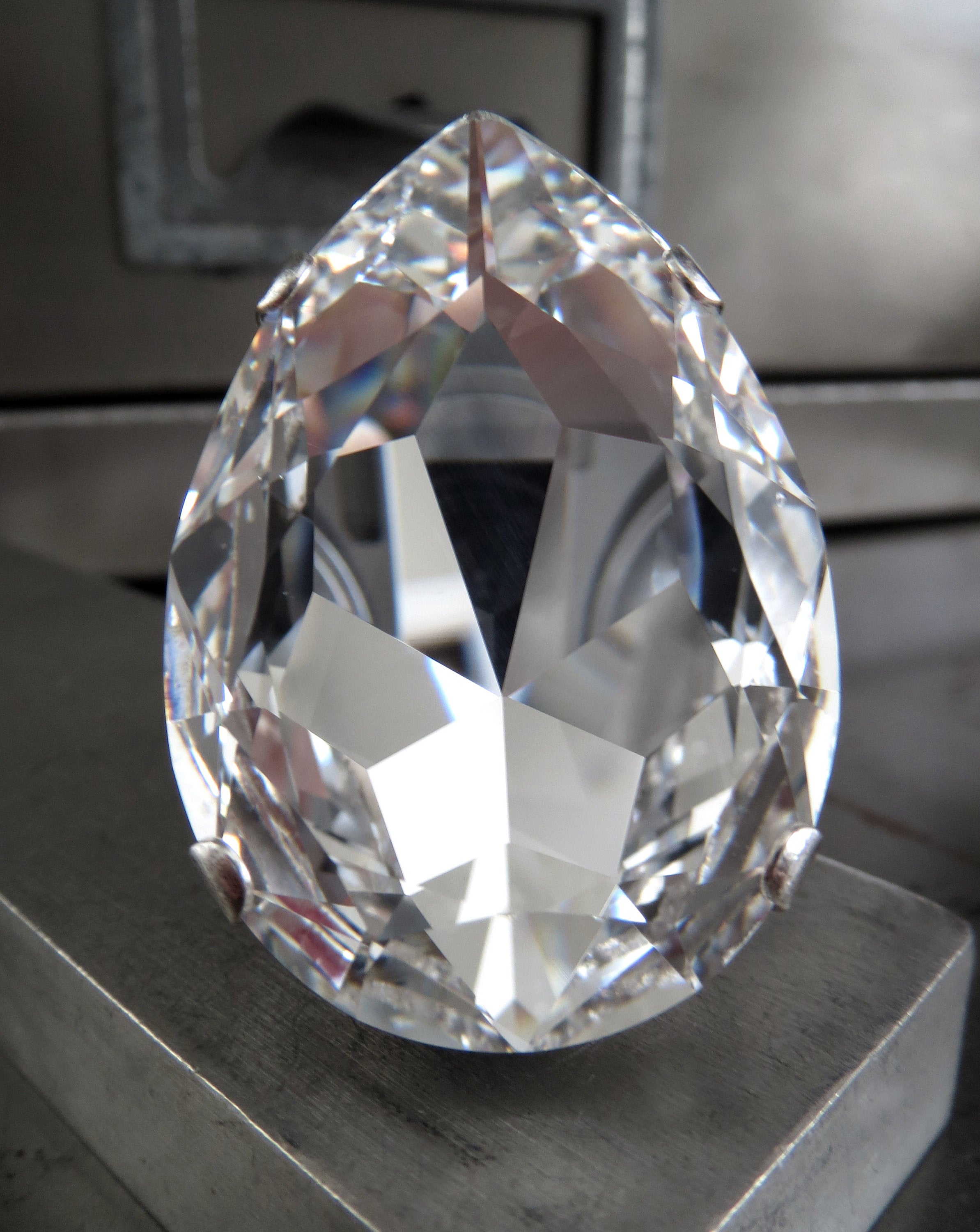 STAR STRUCK - Extra Large Teardrop Clear Crystal Cocktail Ring