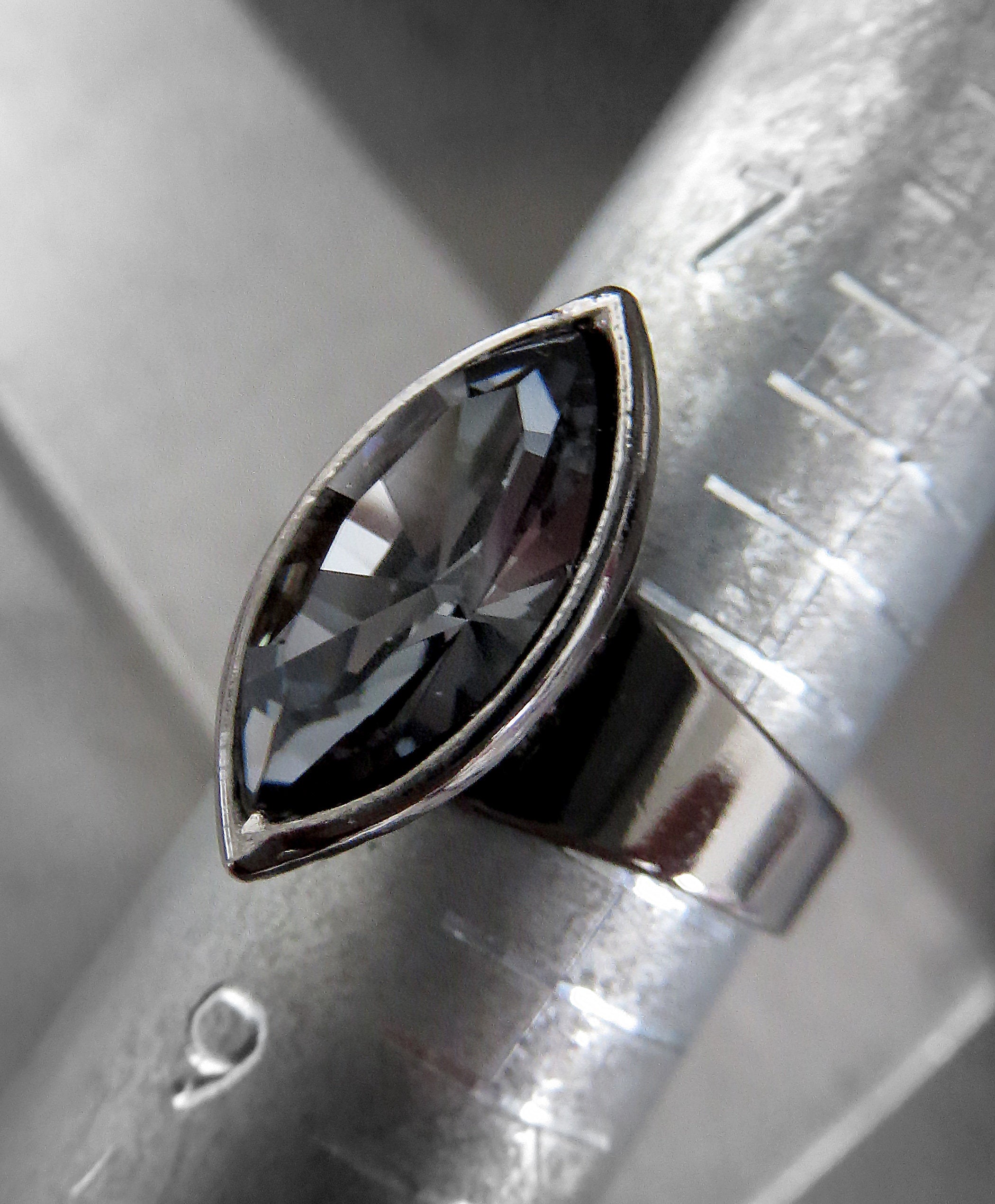 WICKED - Black Diamond Crystal Ring with Marquise Rhinestone