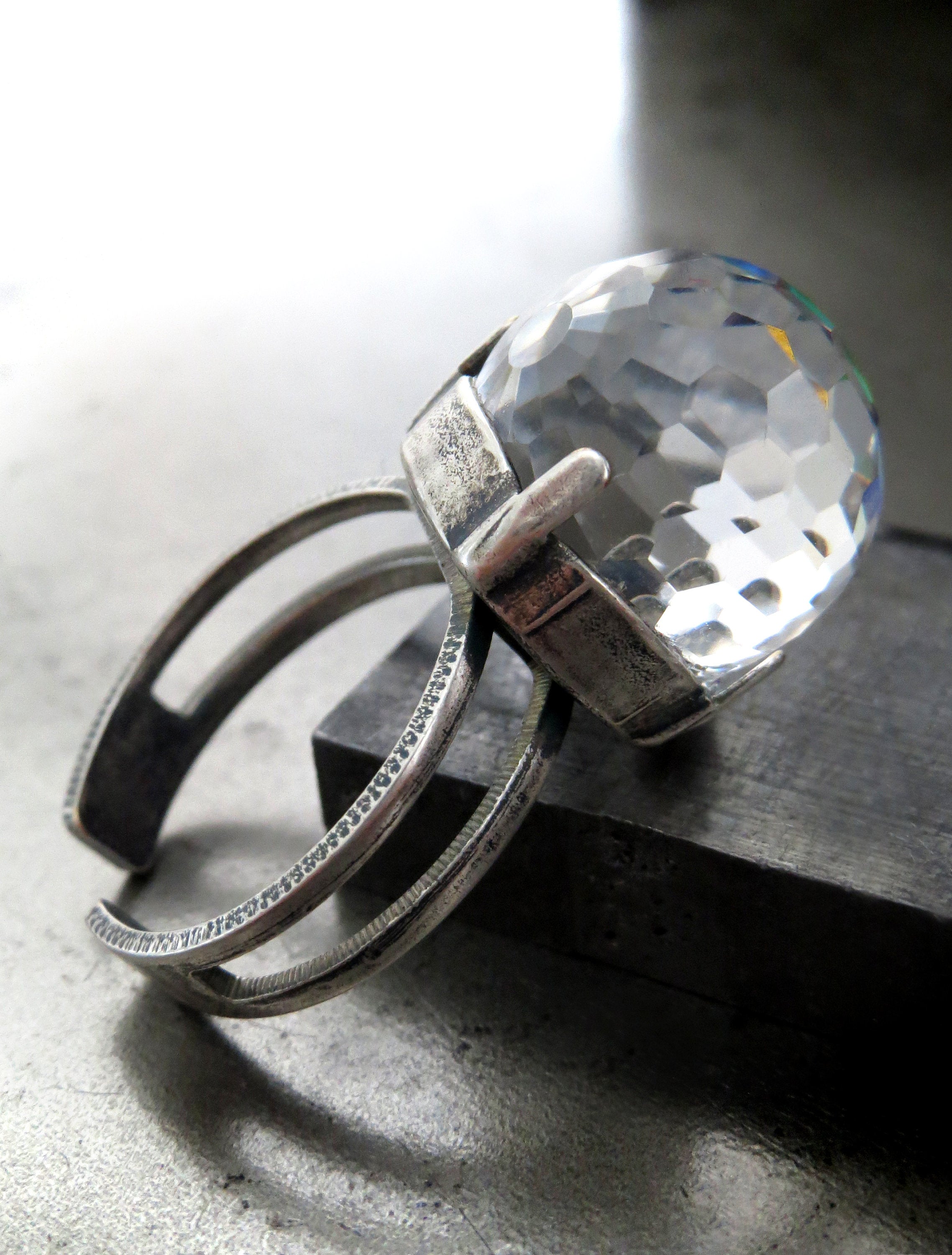 RAINBOW DISCO V2 - Vintage Crystal Ball Ring - LGBTQ+