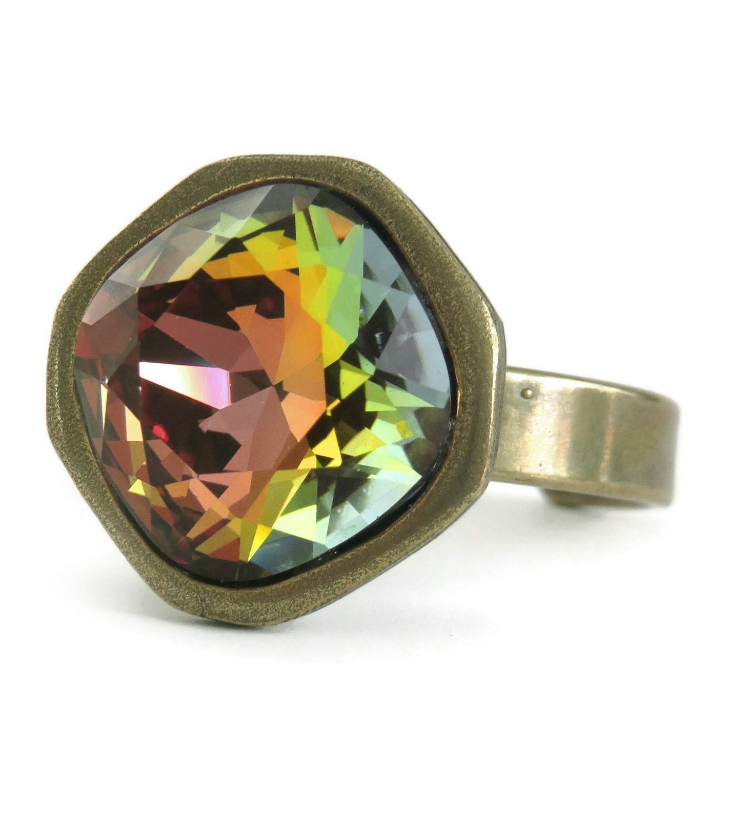 AUTUMN EQUINOX - Crystal Ring with Earthy Fall Colors