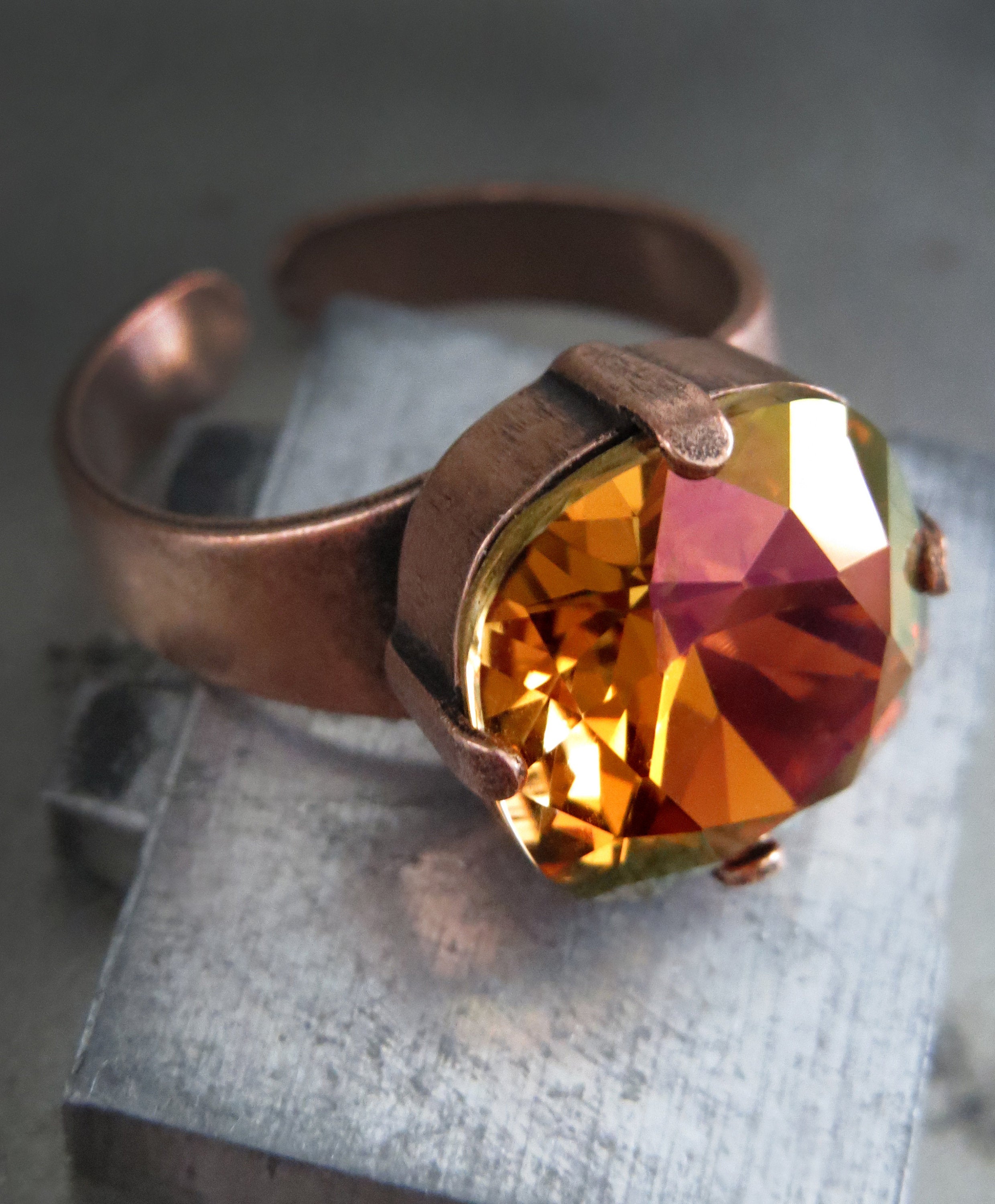 SHE'S FIRE - Fiery Orange Crystal Ring