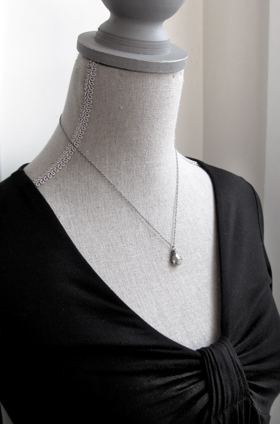 Silver Pyrite Necklace - Wire Wrapped Gemstone Necklace