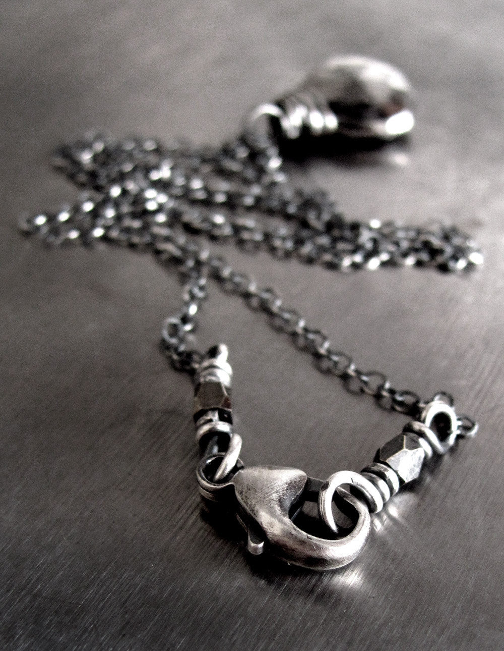 Silver Pyrite Necklace - Wire Wrapped Gemstone Necklace