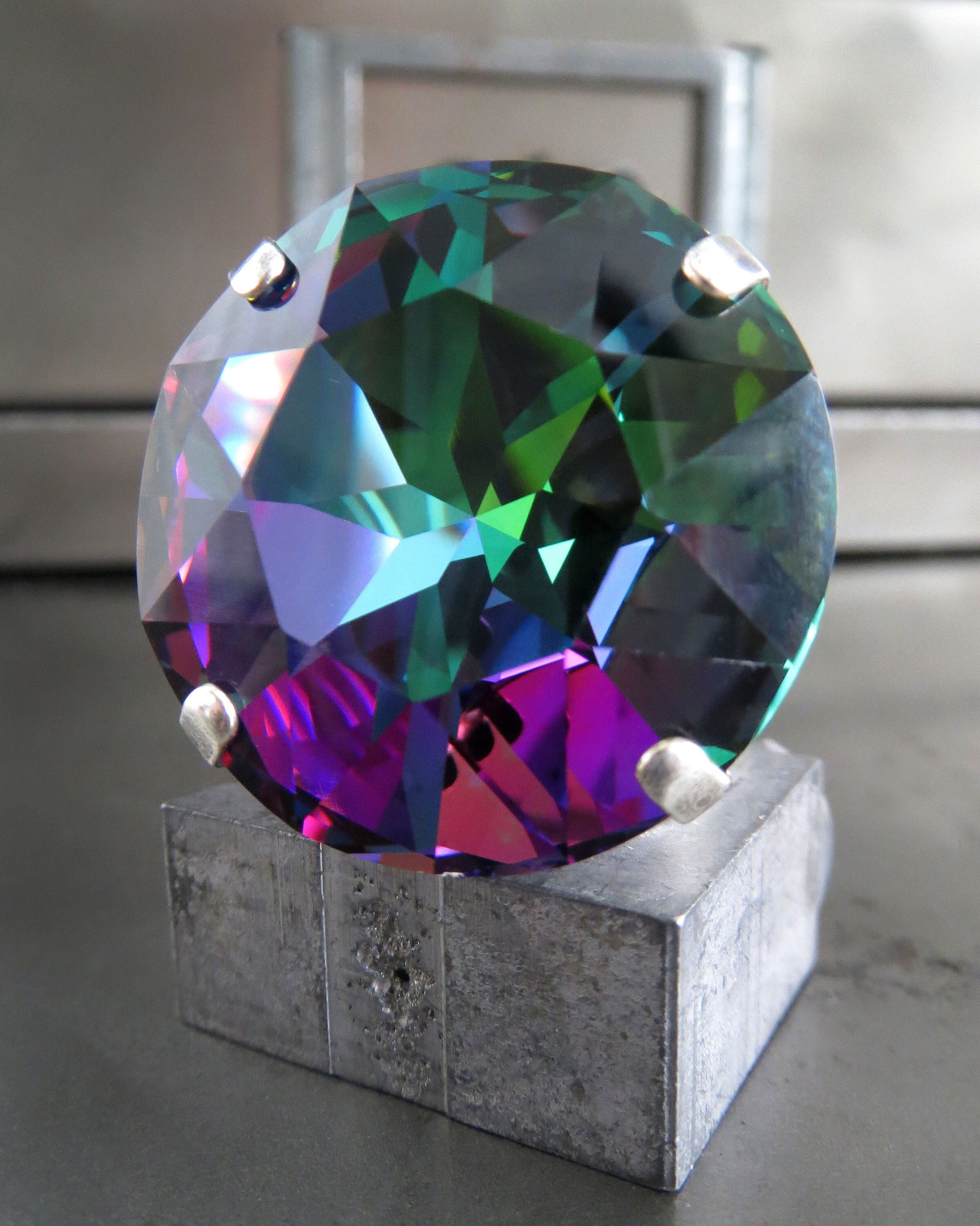 Good WITCH, Bad WITCH: Wicked Swarovski Crystal Ring in Deep Green, Violet, Magenta, Blue - Wicked Witch Ring, Goth Gothic Halloween Jewelry
