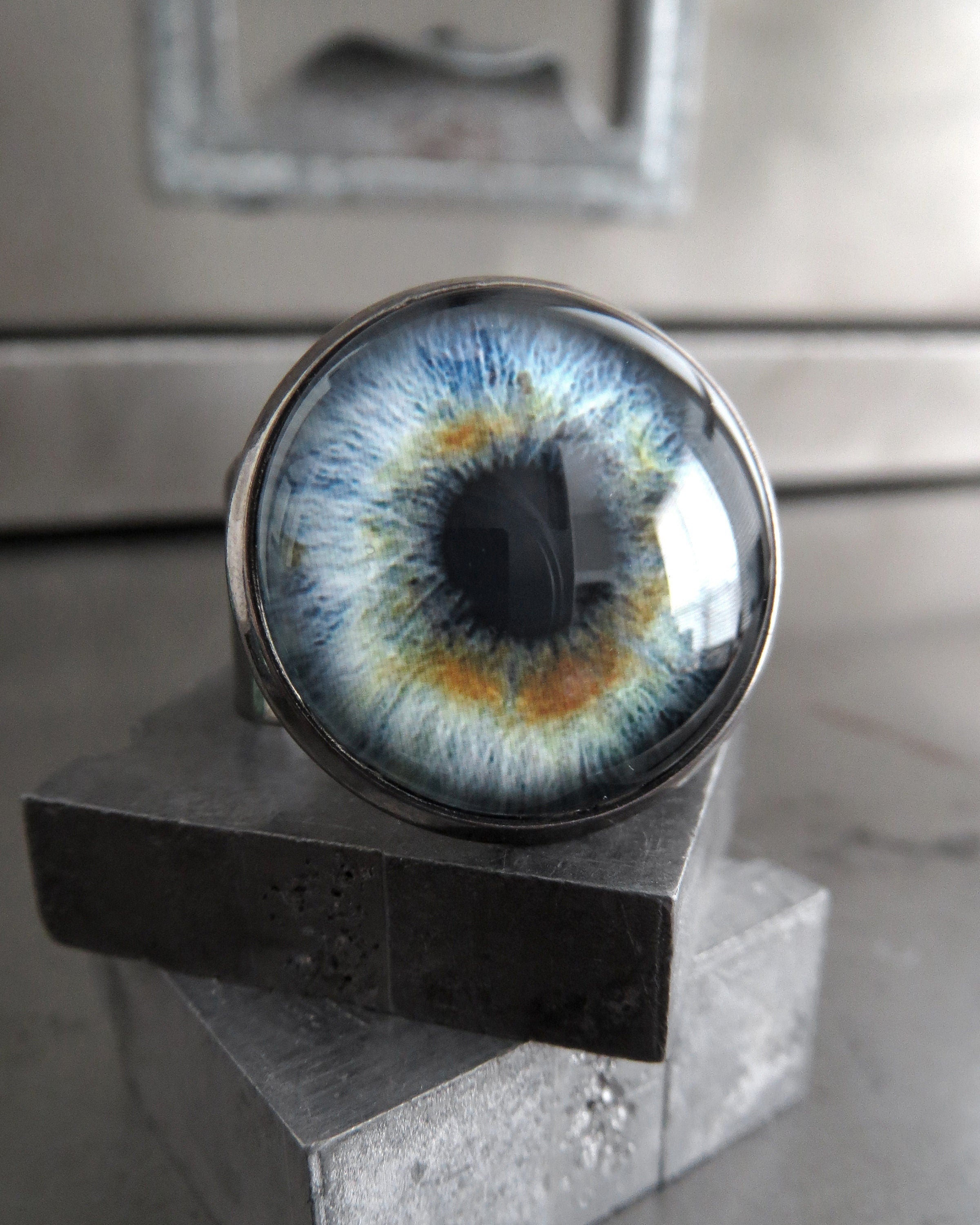 Blue Eyeball Ring for Gothic Halloween Realistic Eye Ring Evil Eye Ring ShySiren
