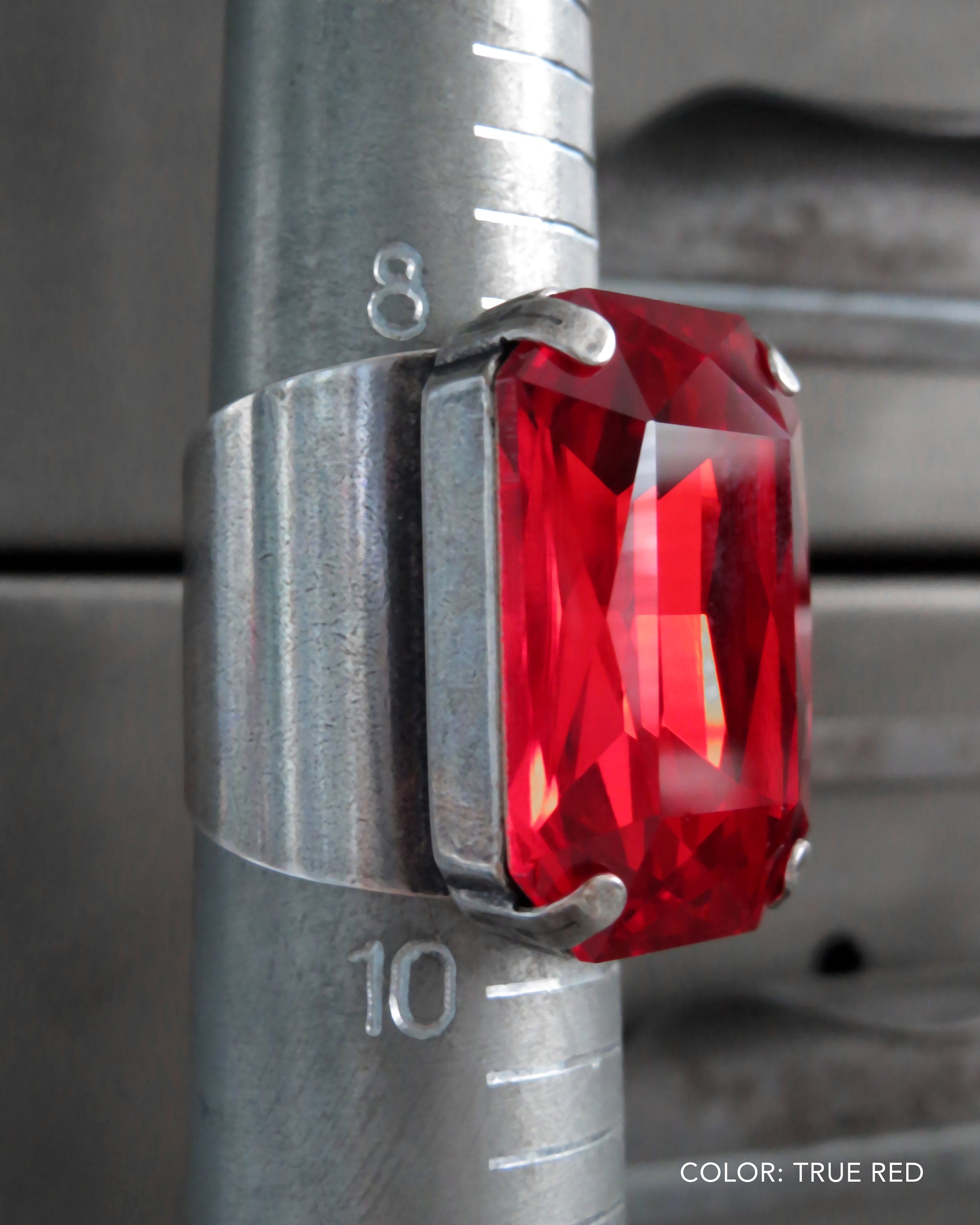 ARISTOCRAT - Large Red Crystal Ring - Bright Red or Wicked Dark Red ...