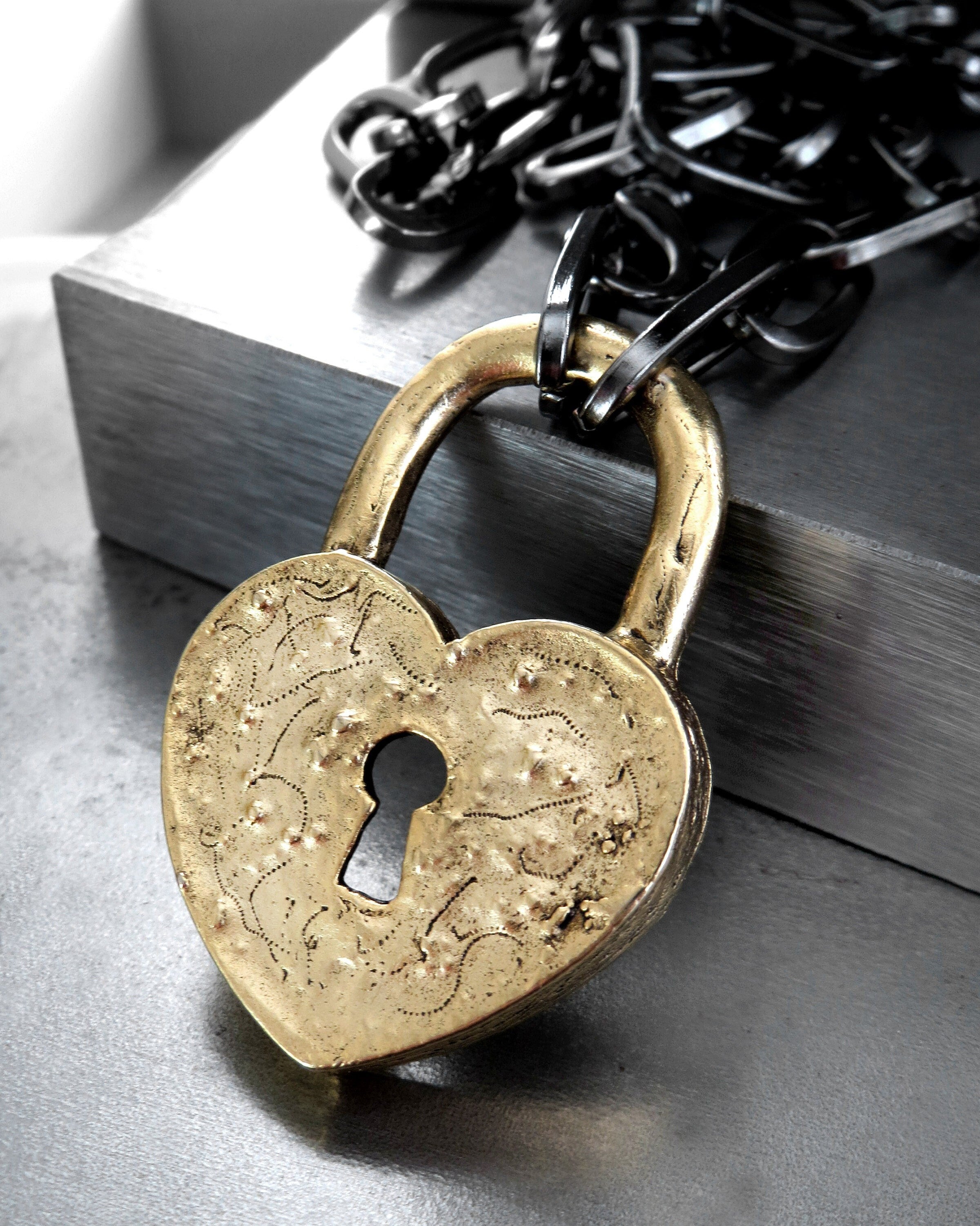 Heart of Gold Heart Lock Necklace