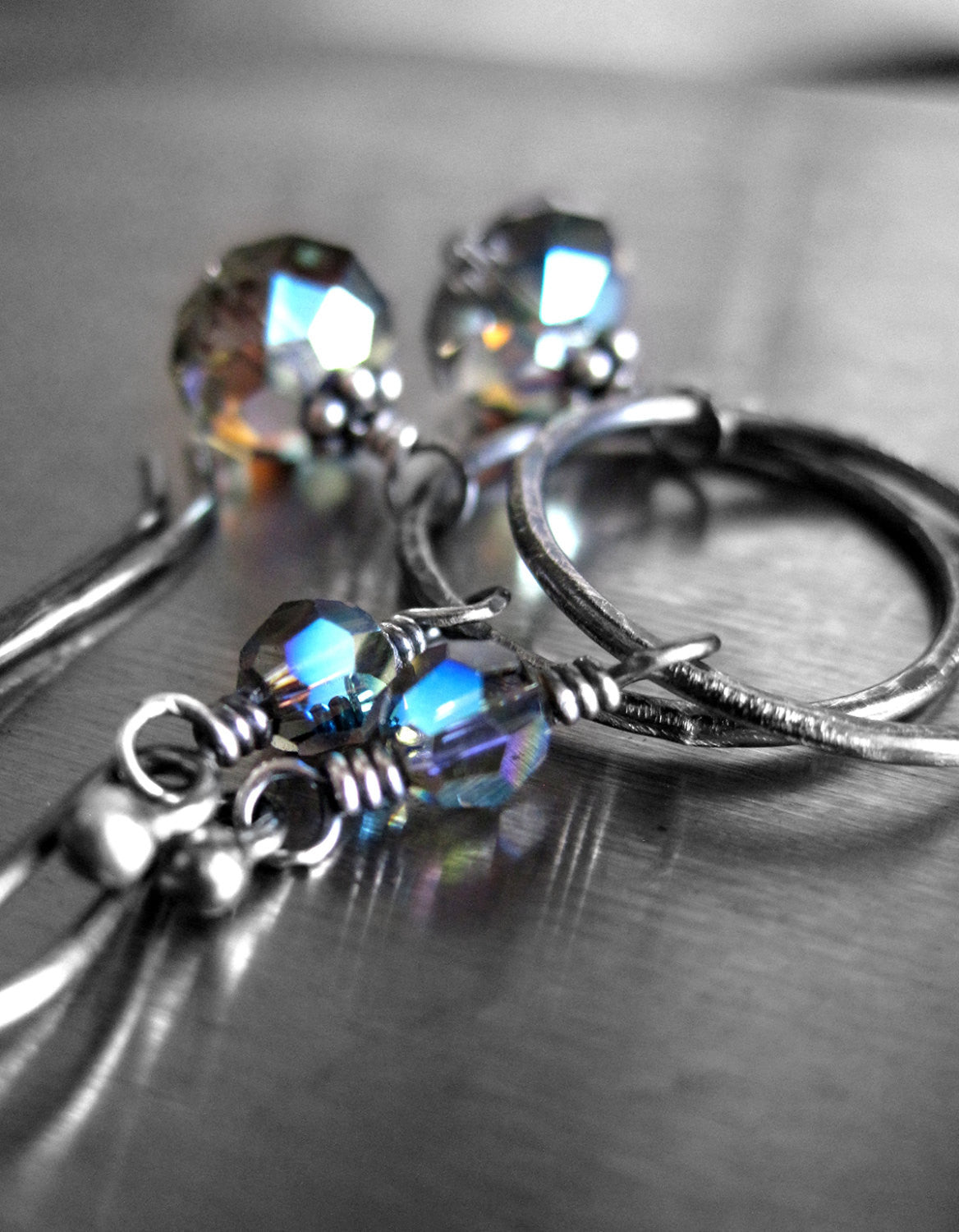 UNION - Black Diamond Crystal Circle Earrings
