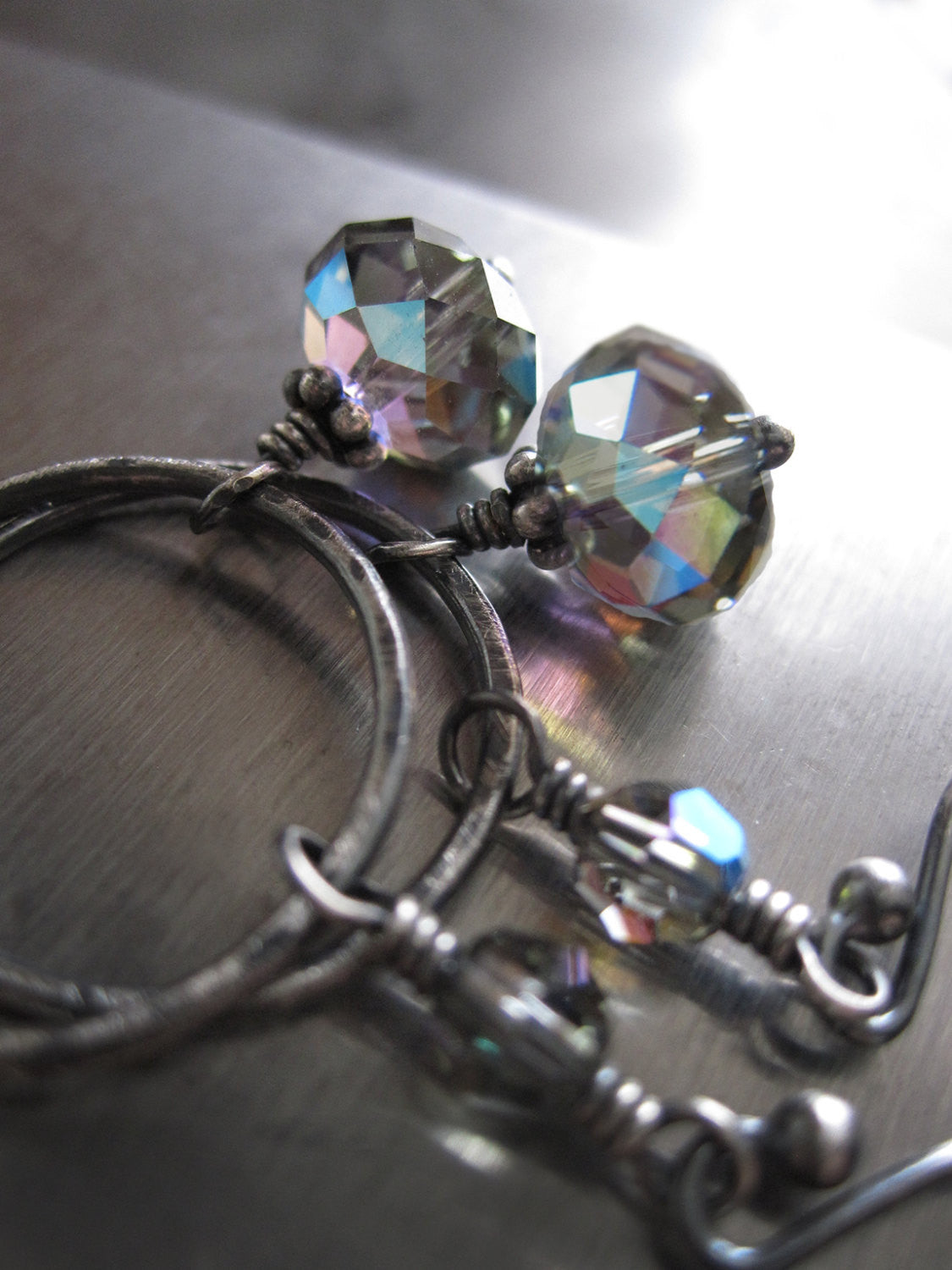UNION - Black Diamond Crystal Circle Earrings