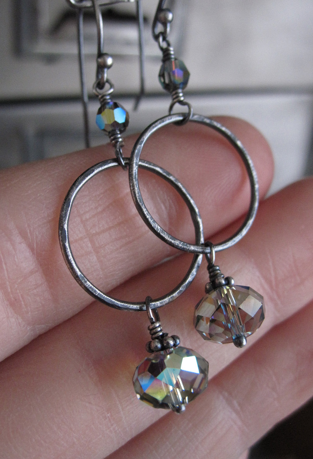UNION - Black Diamond Crystal Circle Earrings