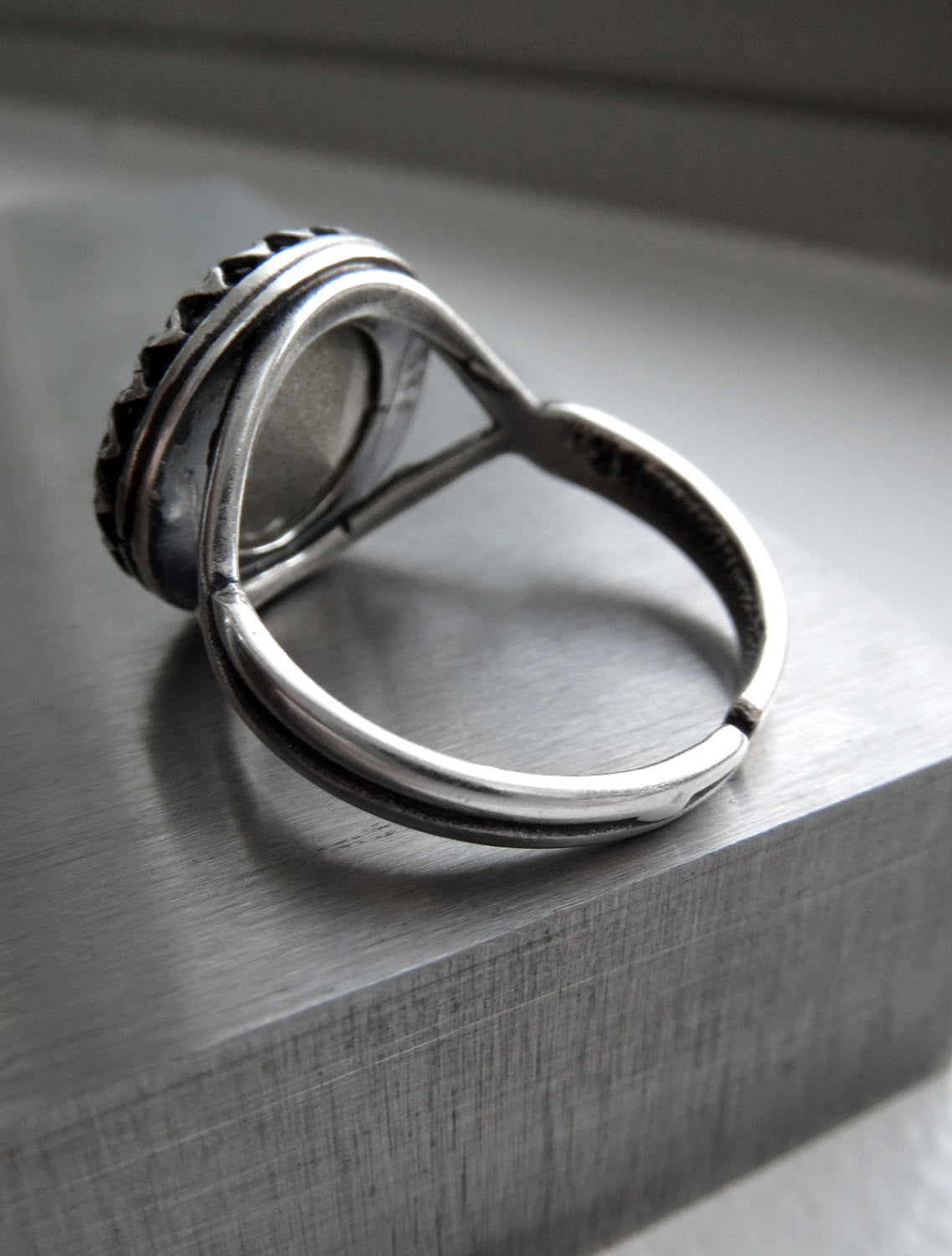 Black Night Crystal Rivoli Ring with Crown Bezel