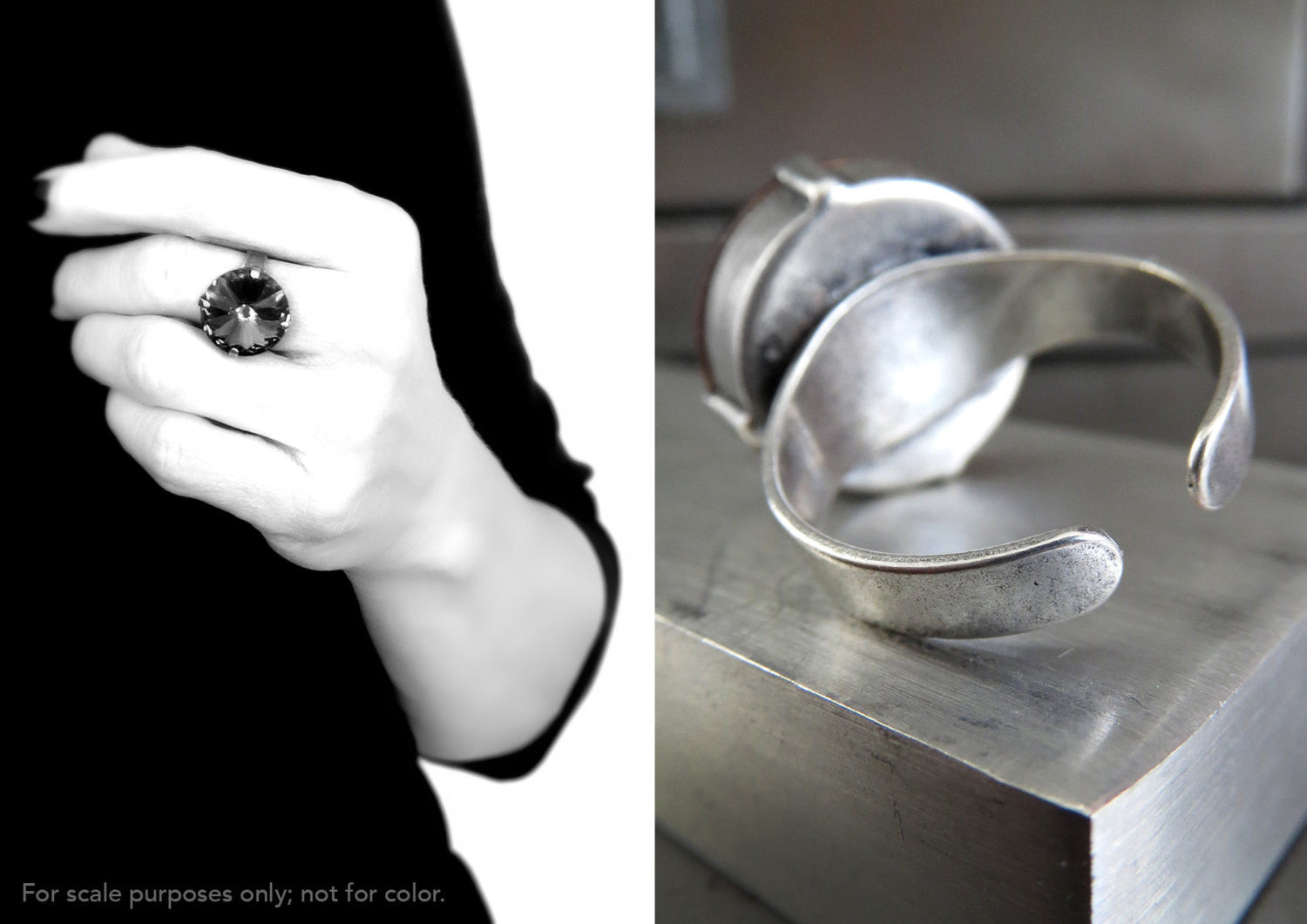 Modern Midnight Black Crystal Ring