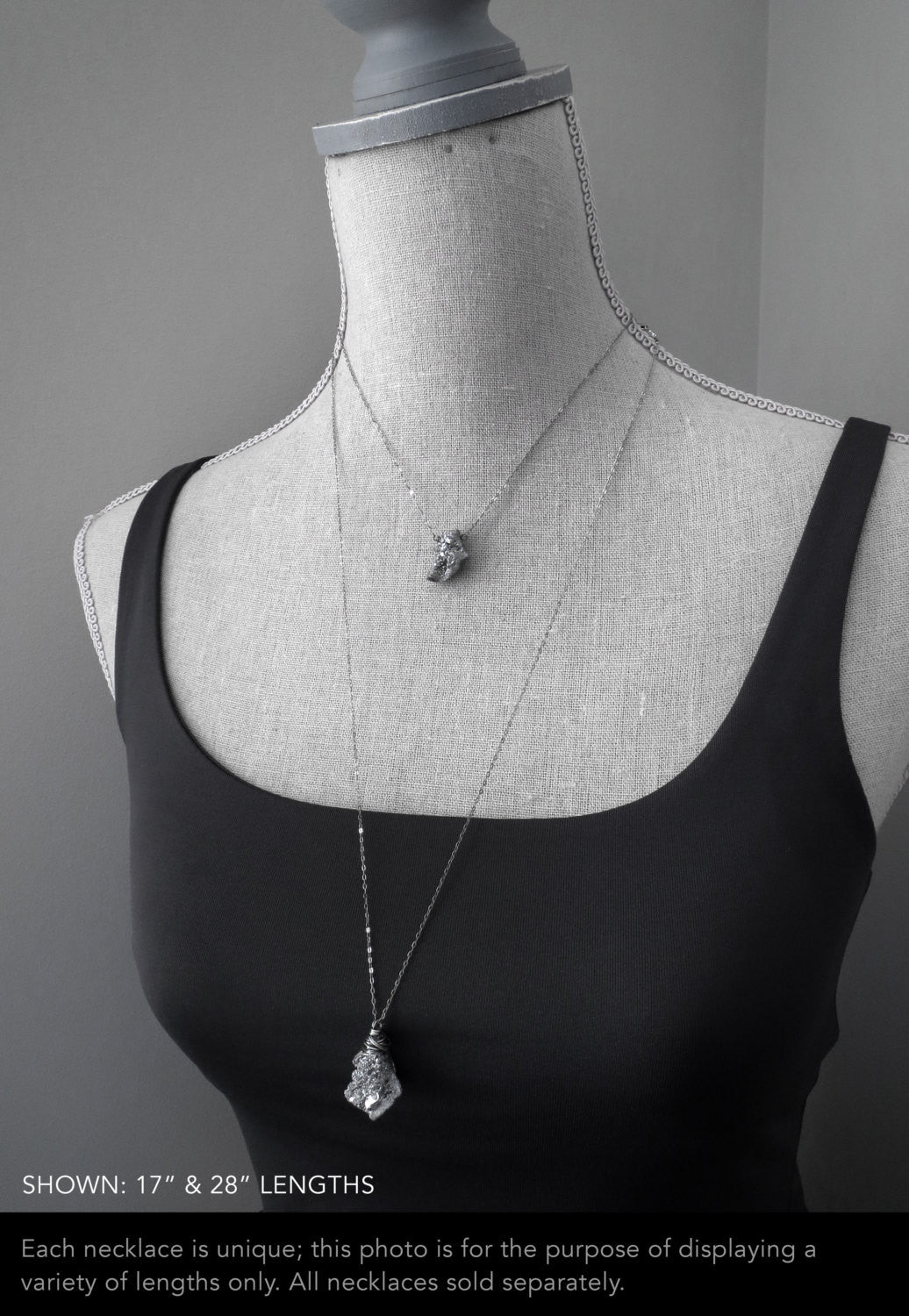 Rough Cut Druzy Necklace with Oxidized Sterling Silver