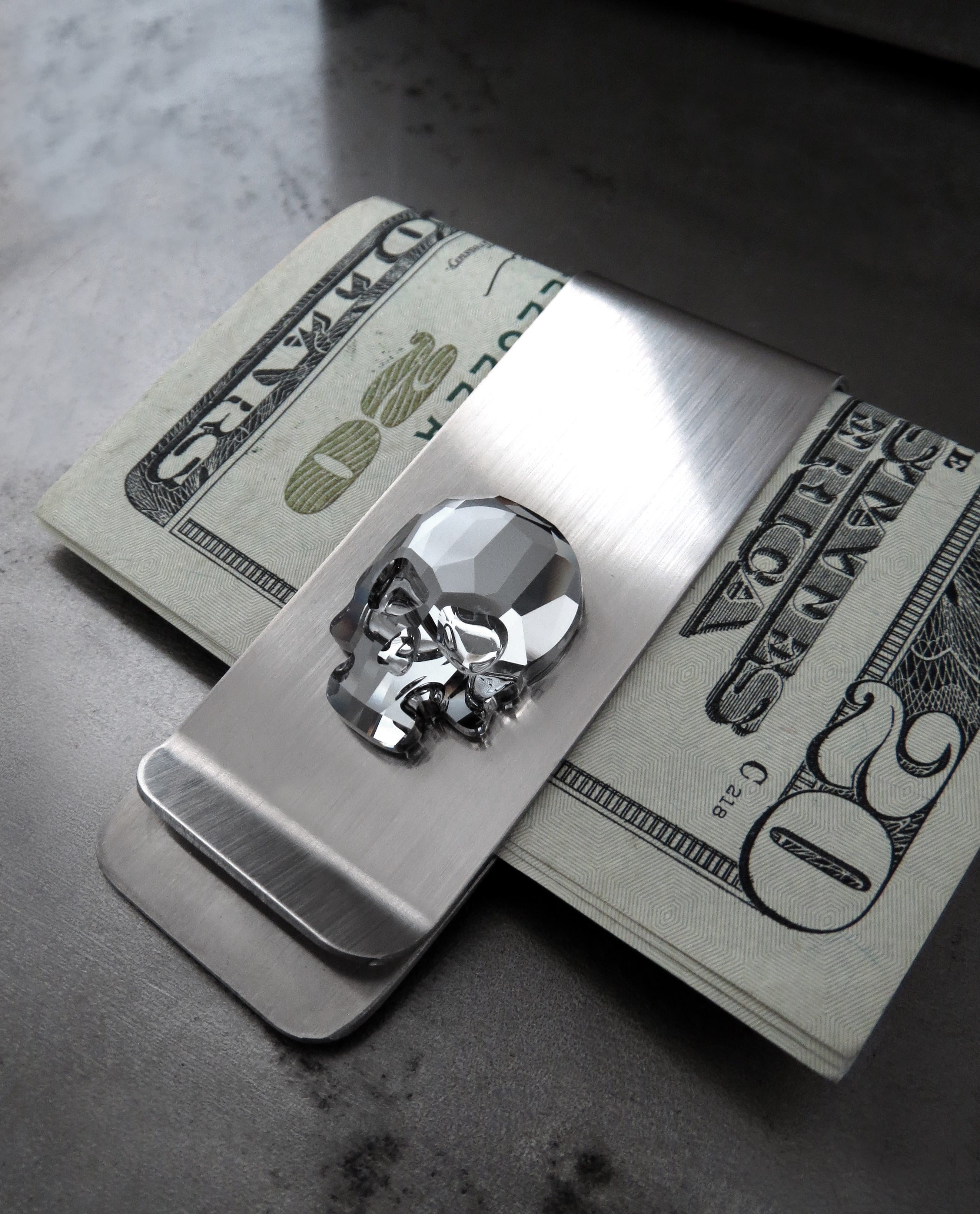 Crystal Skull Money Clip - Black Midnight