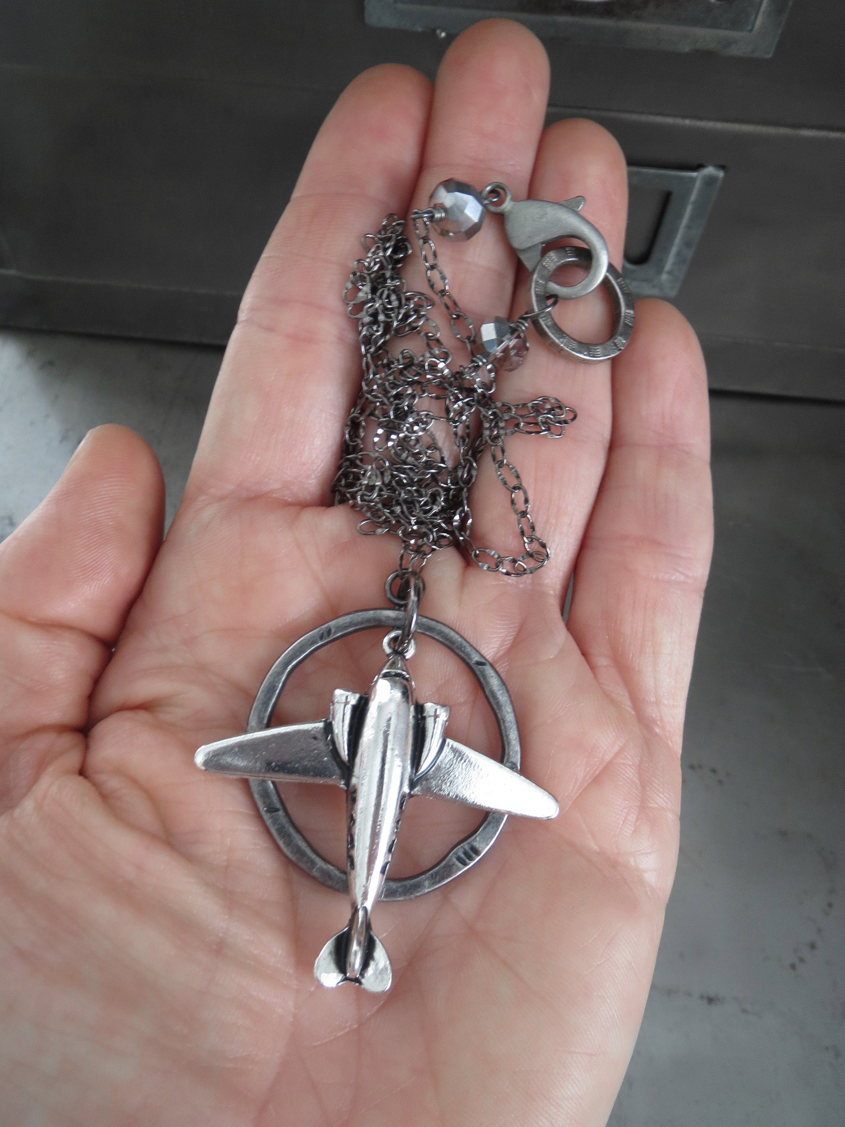 WANDERLUST - Jet Airplane Pendant Necklace for Adventure Traveler
