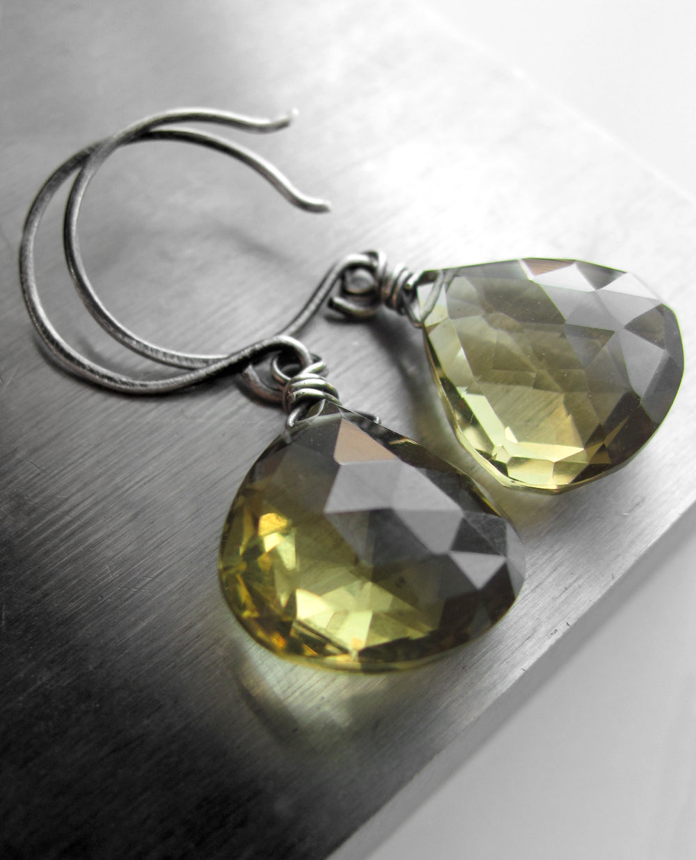 DIRTY MARTINI - Olive Quartz Gemstone Briolette Earrings
