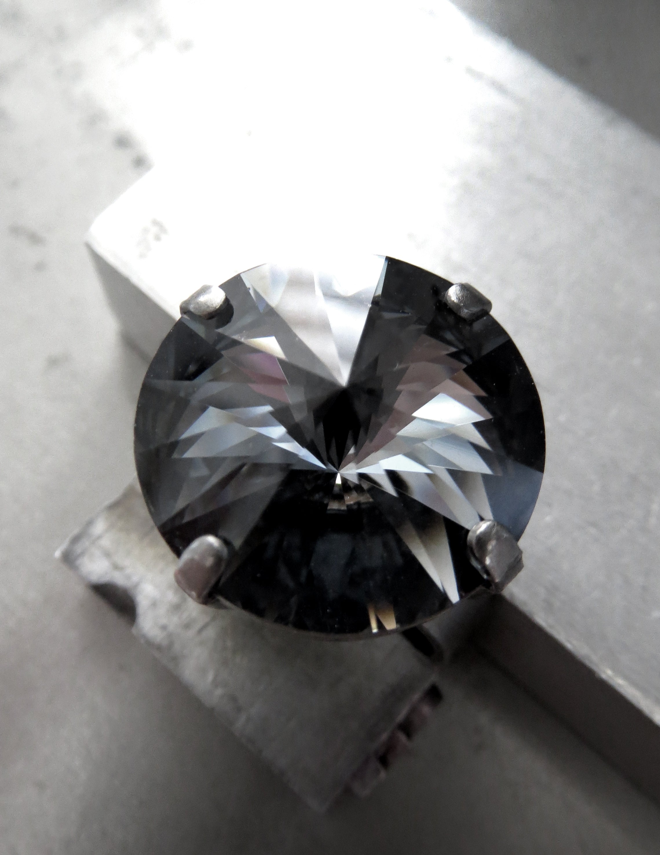 Modern Midnight Black Crystal Ring