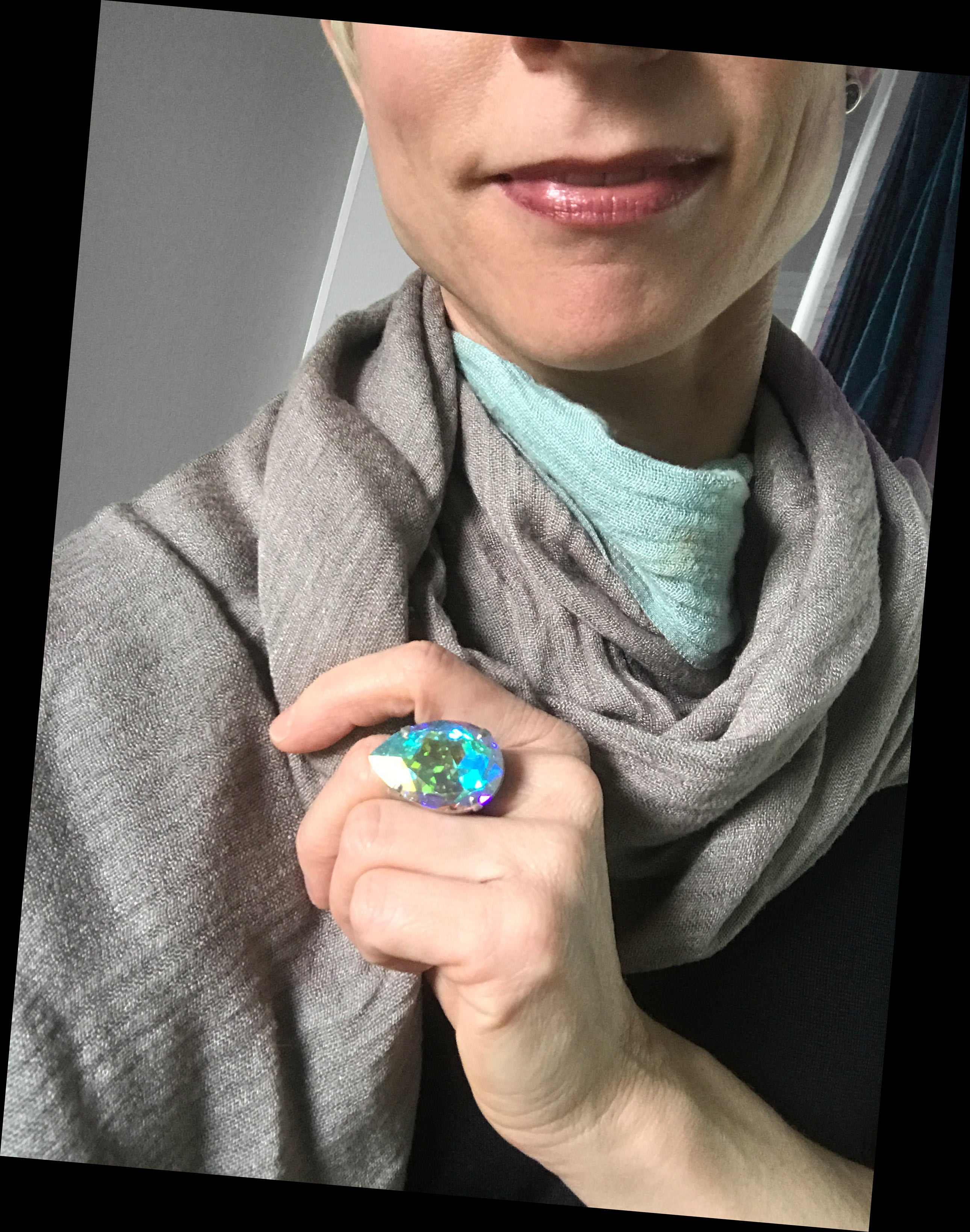 MESMERIZE - Large Shimmer Teardrop Crystal Ring