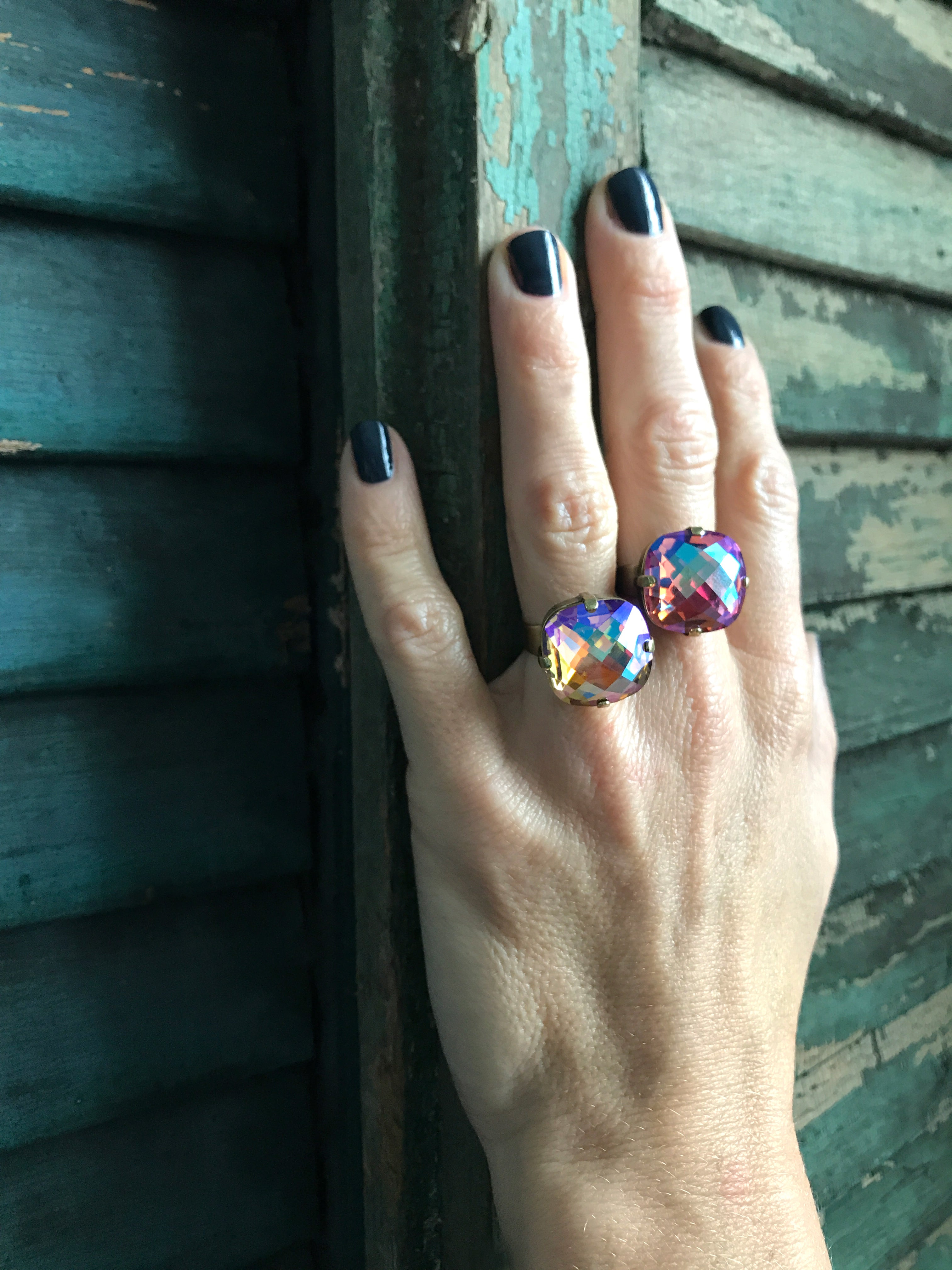 HARVEST - Crystal Ring in Shimmer Golden Autumnal Colors