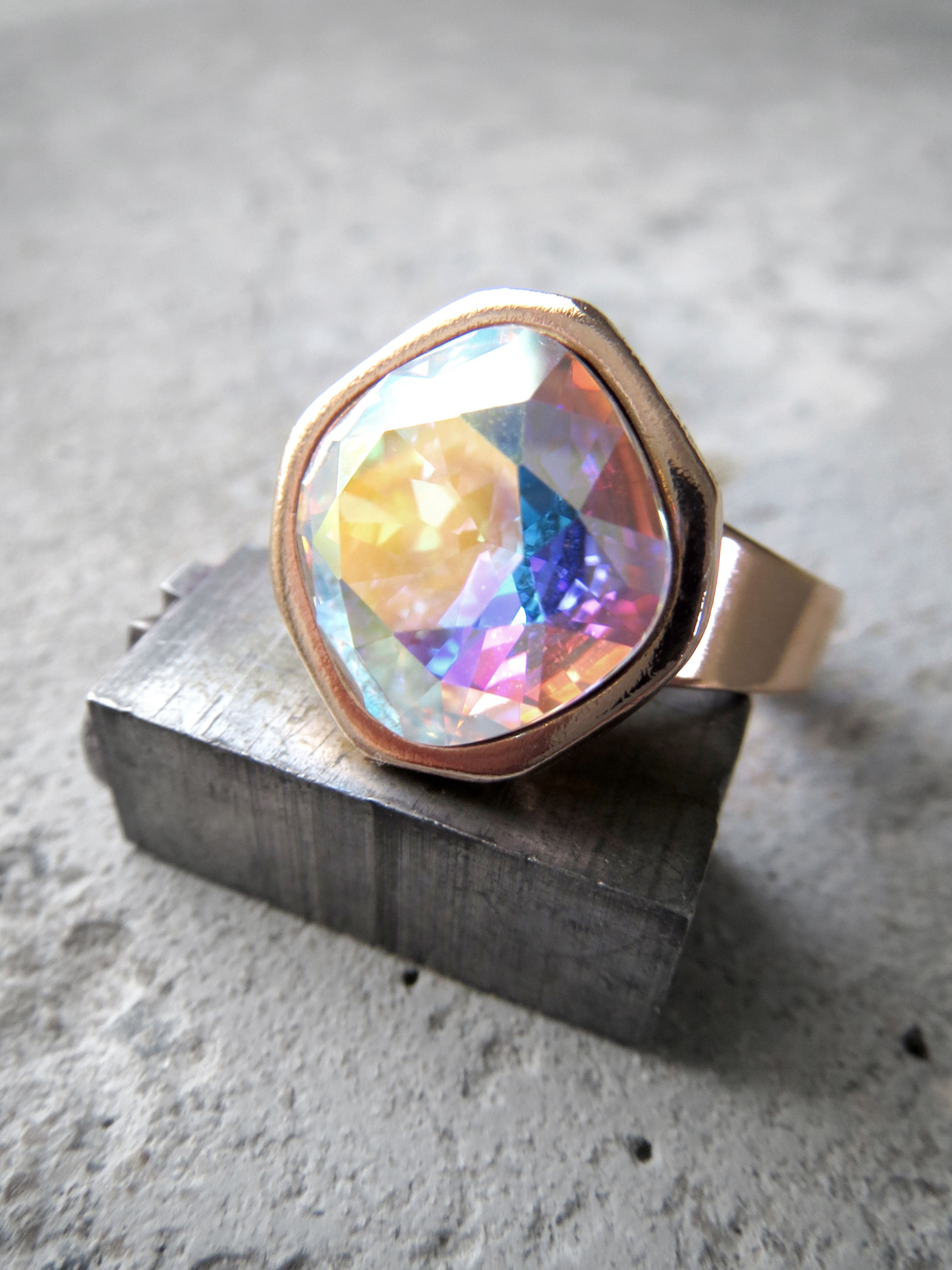 OTHER WORLD - AB Crystal Ring - Rose Gold