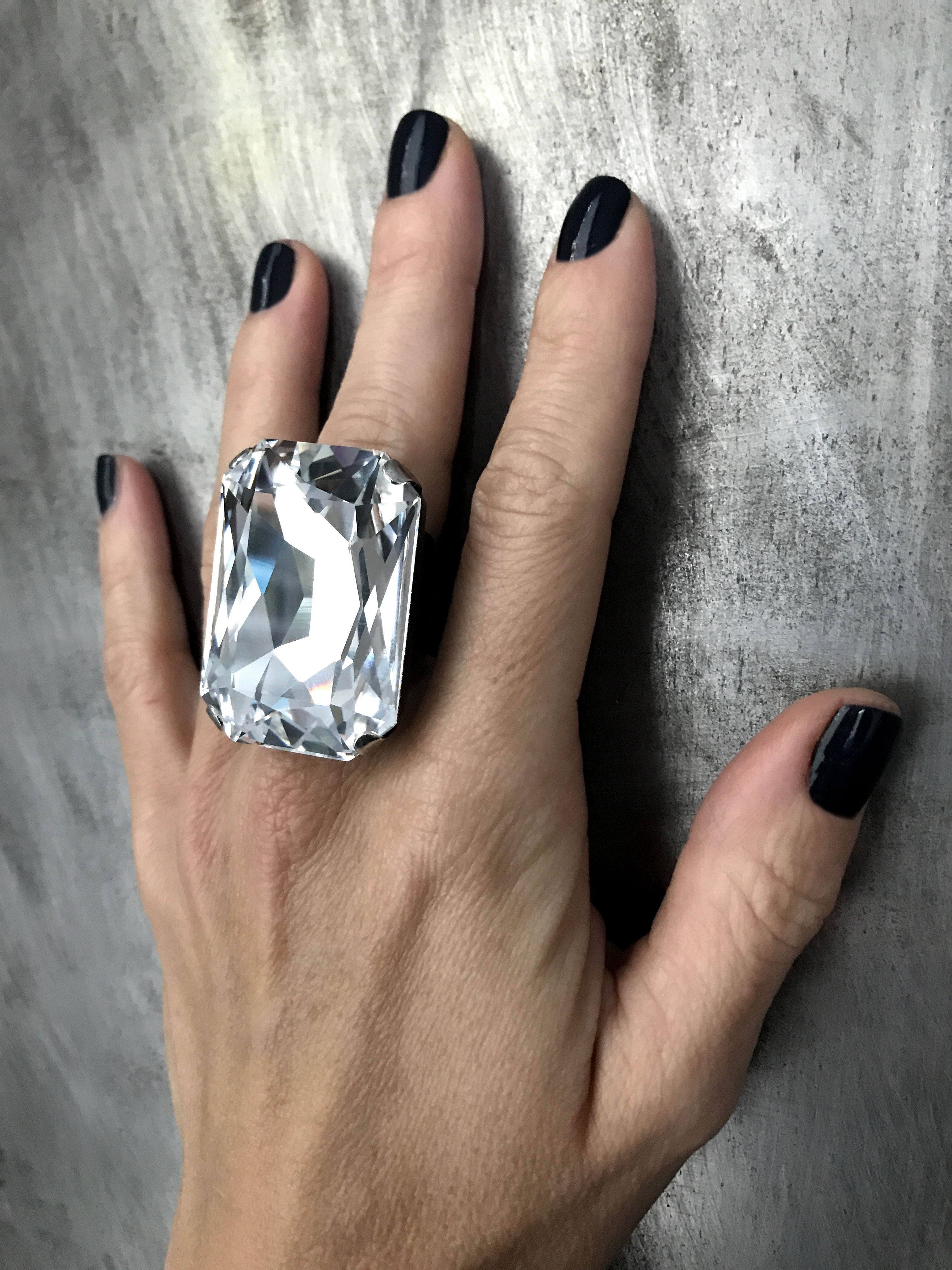 Swarovski Big Crystal RP Stone Ring – Costa Bella Online Fine Jewelry