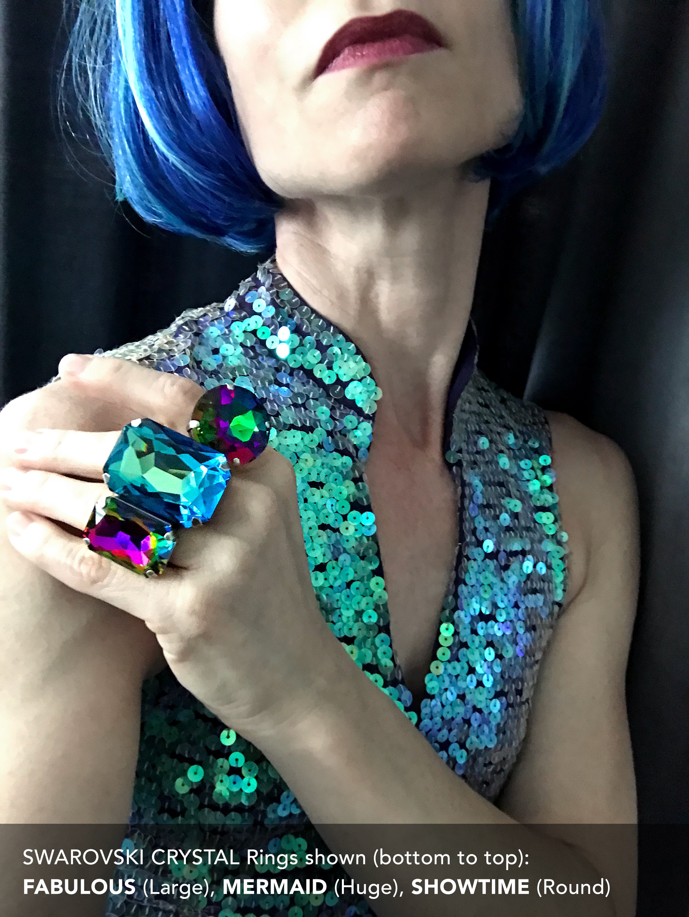 FABULOUS - Large Rectangular Crystal Rainbow Ring