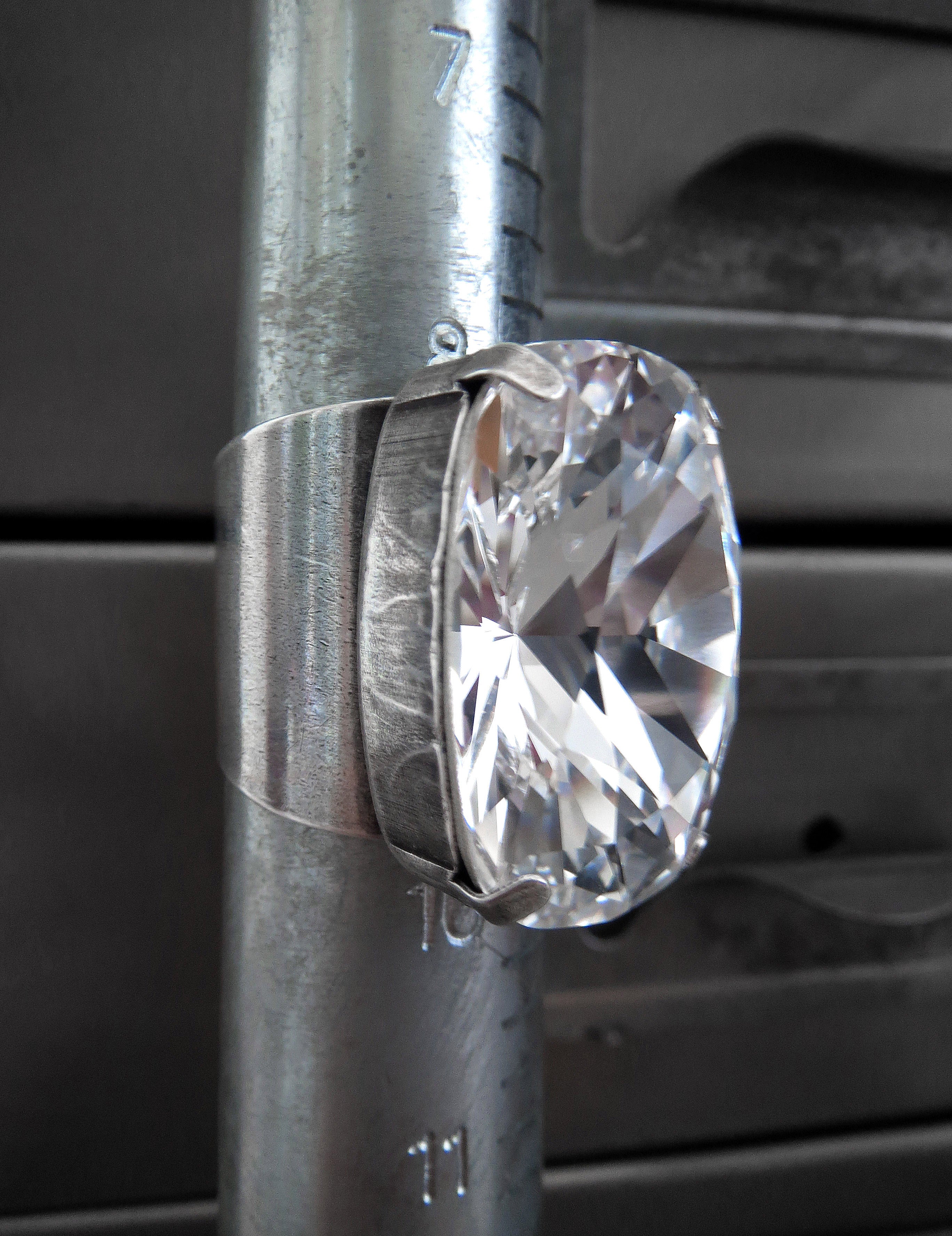 DIVINITY - Extra Large Clear Crystal Cocktail Ring