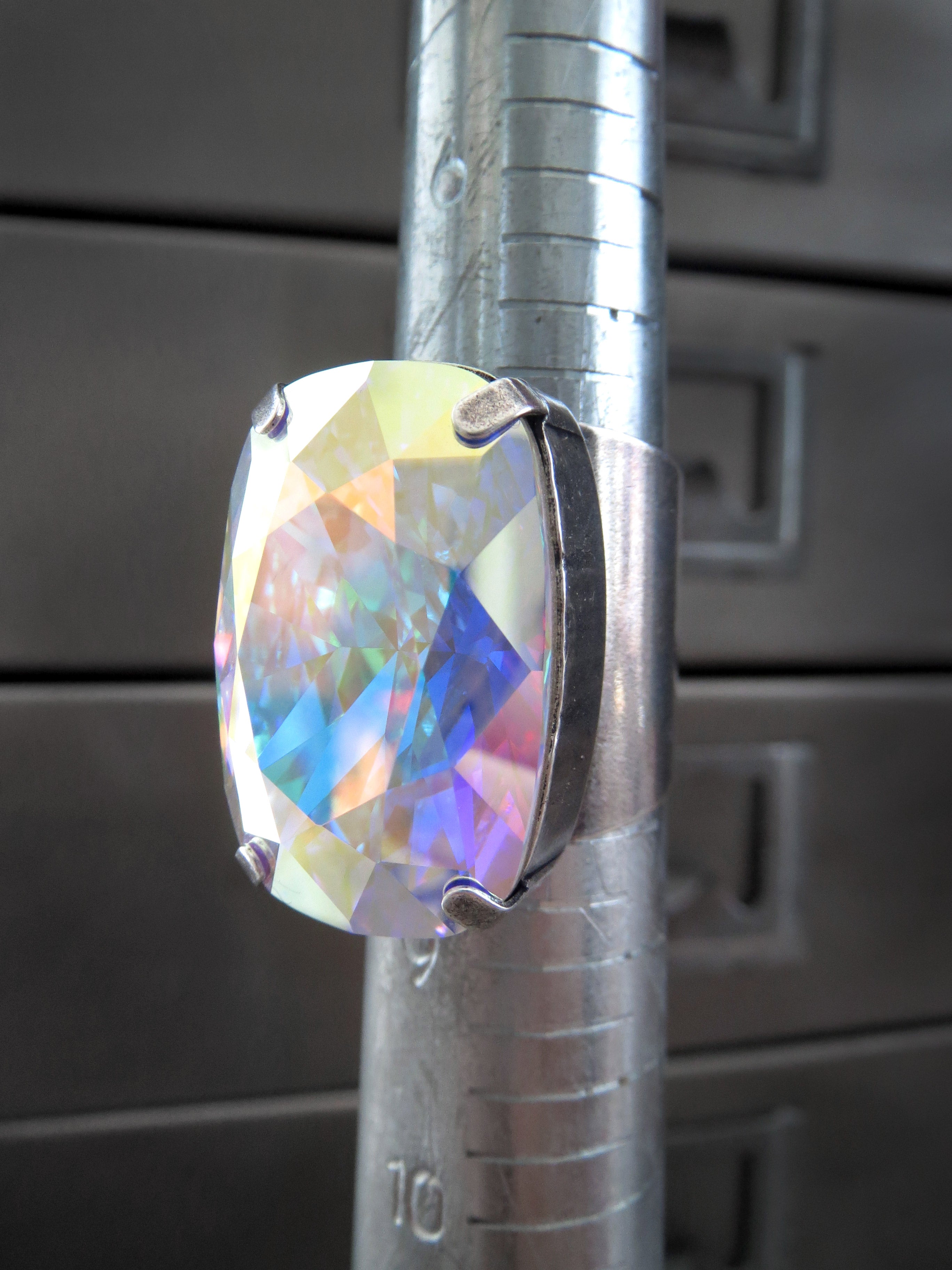 RAPTURE - Large Crystal Cocktail Ring in Crystal AB