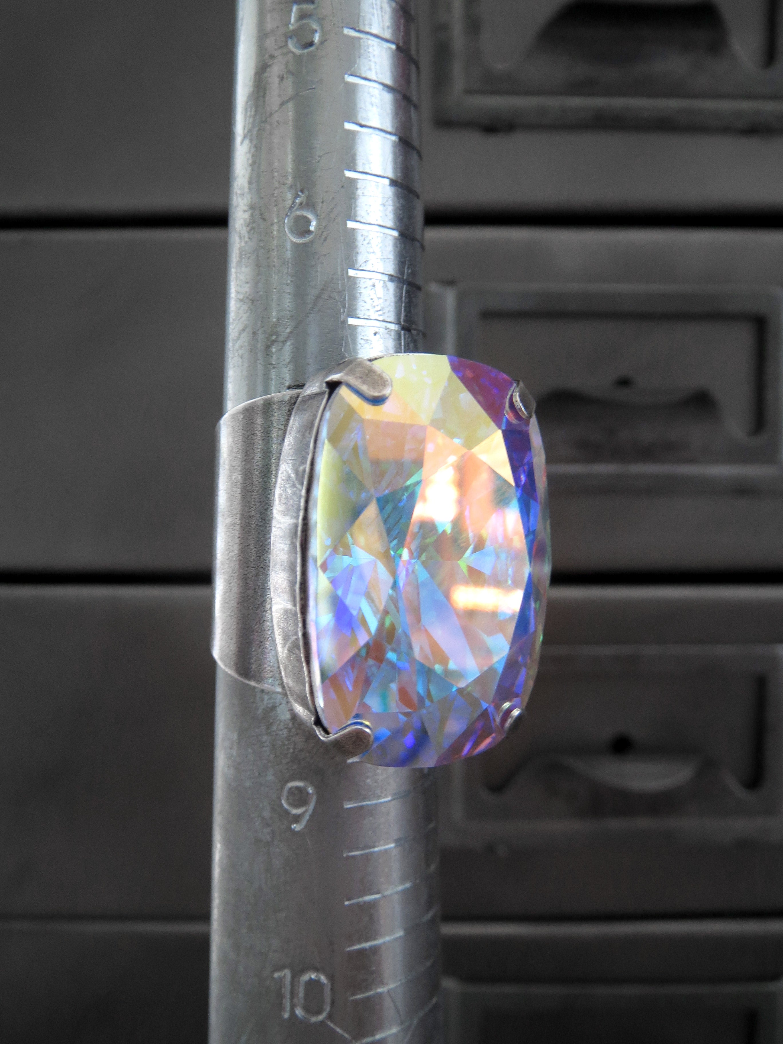 RAPTURE - Large Crystal Cocktail Ring in Crystal AB