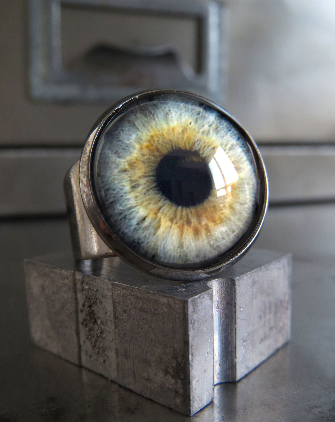 Halloween Light Grey Eyeball Ring - Two Sizes